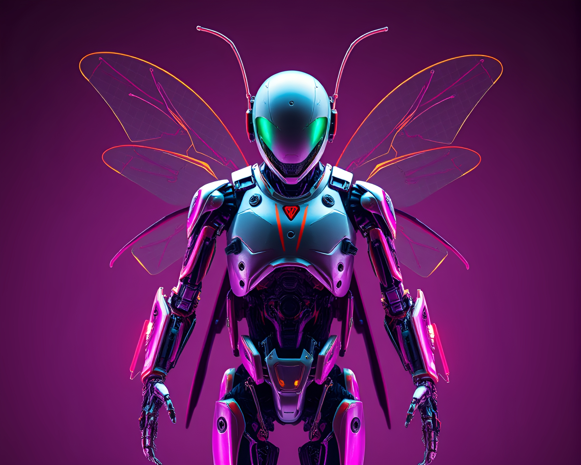 Futuristic Hatching Exoskeleton Suit in Retro 3D – free AI stock image
