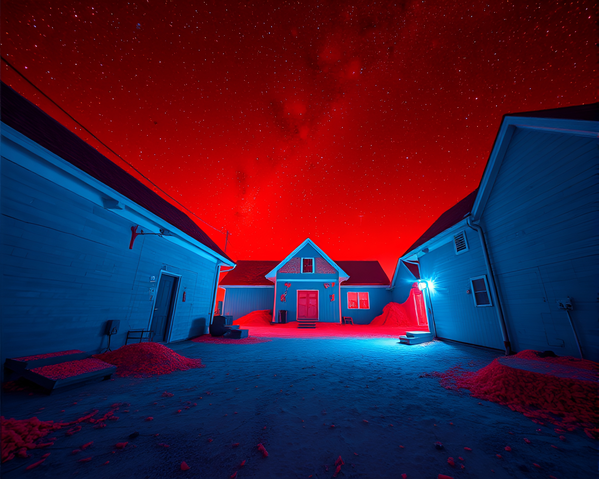 Eldritch Depths Revealed: Thermal Imaging Cosmic Horror Scene – free AI stock image