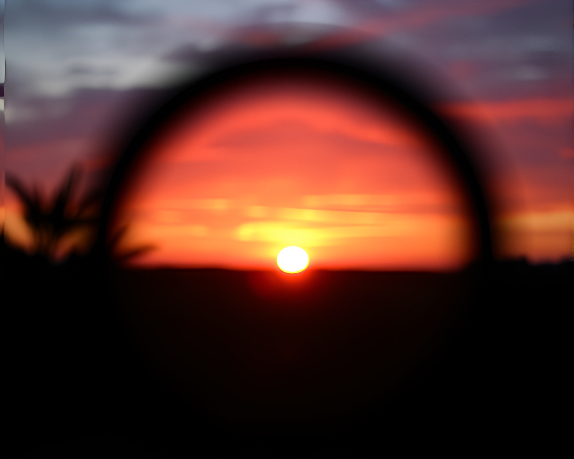 Vaporwave Sunset with Split Focus Diopter in Lithography Style – free AI stock image