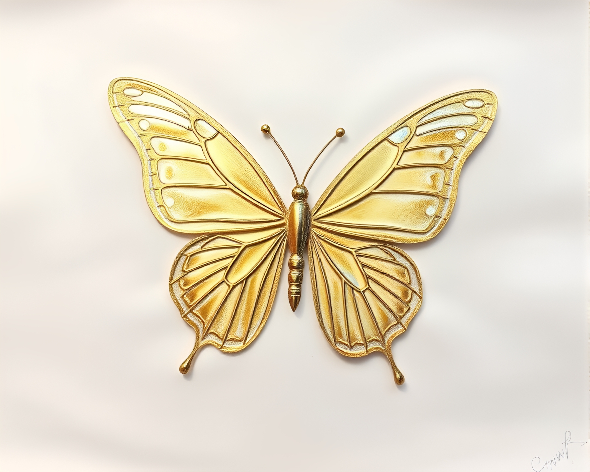Silk Butterfly Foil Stamping underpainting – free AI stock image