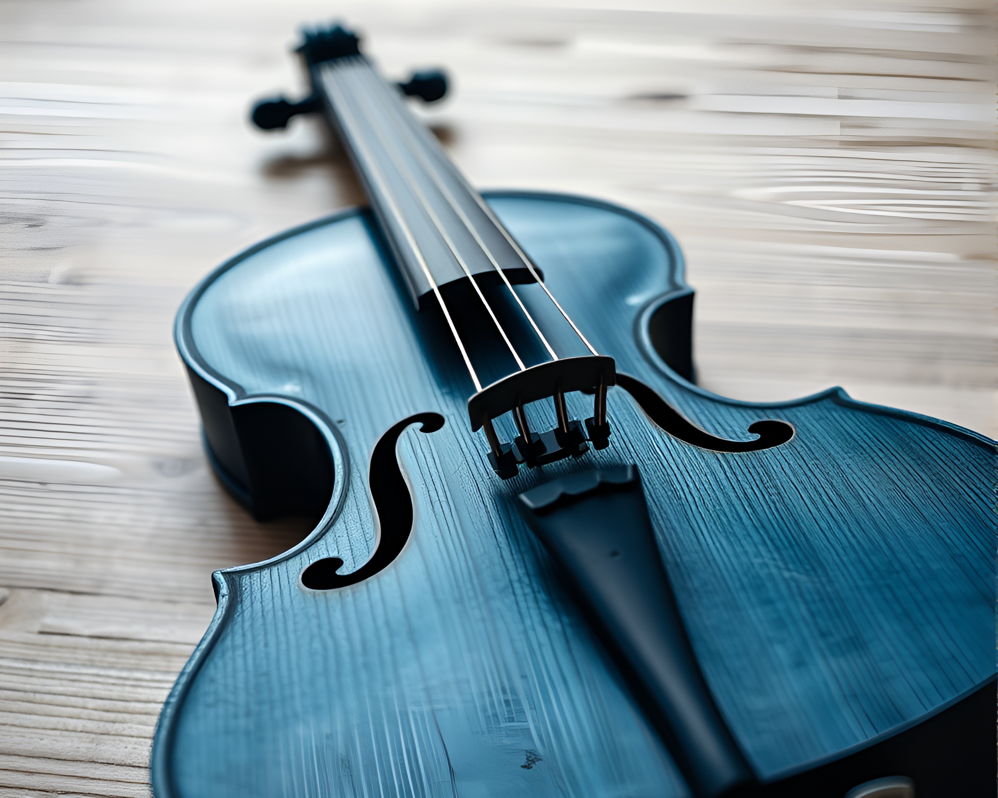 Wooden Violin Charcoal Strokes Composition – free AI stock image