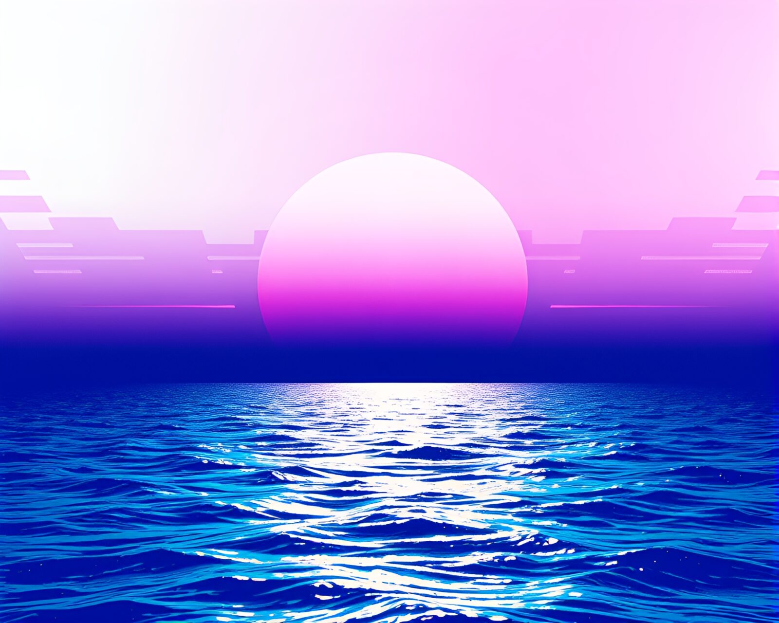 Vector halftone image of a futuristic sea plane soaring in a triadic color scheme above the ocean