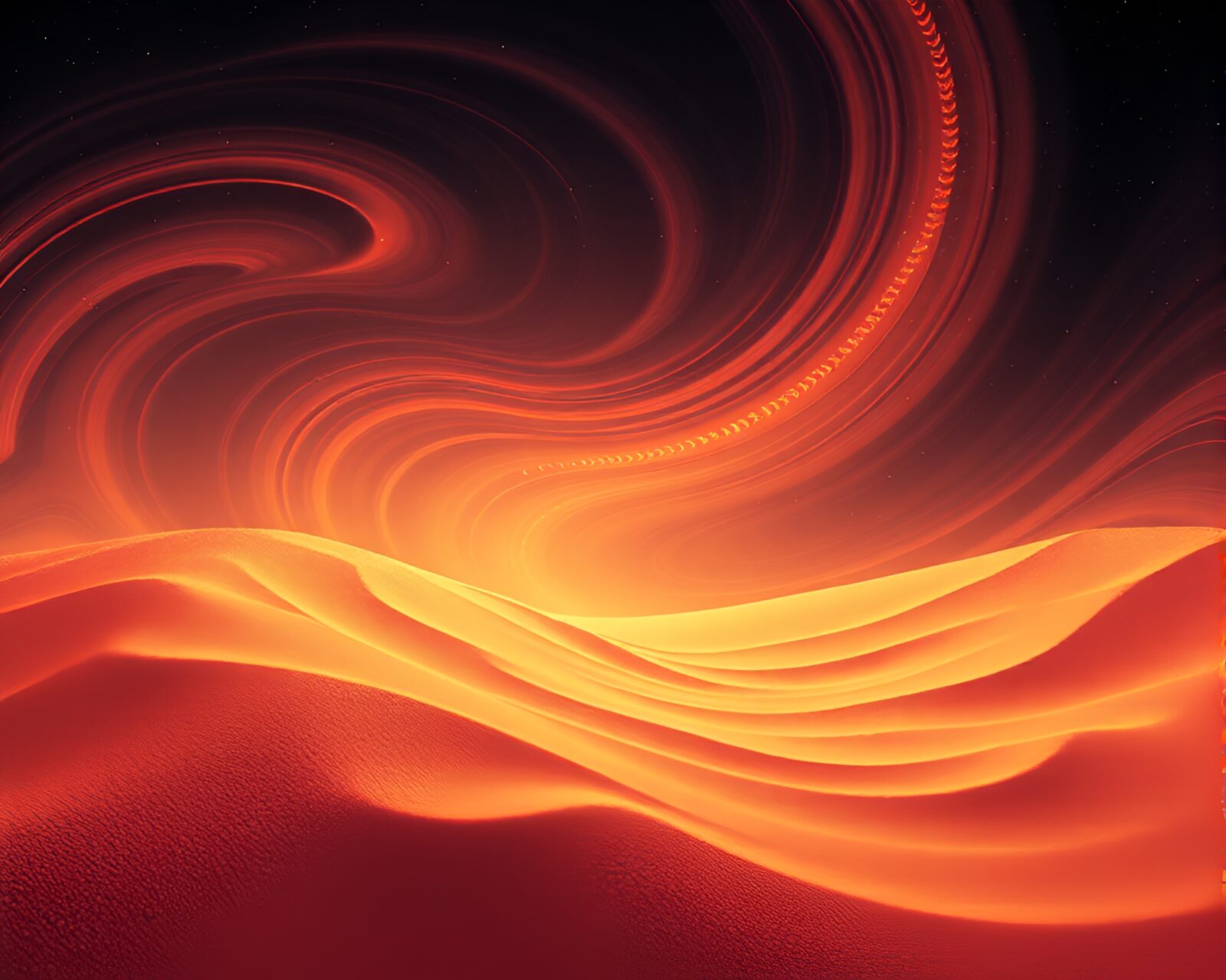Colorfully abstract sand swirl pattern with digital glitch effect