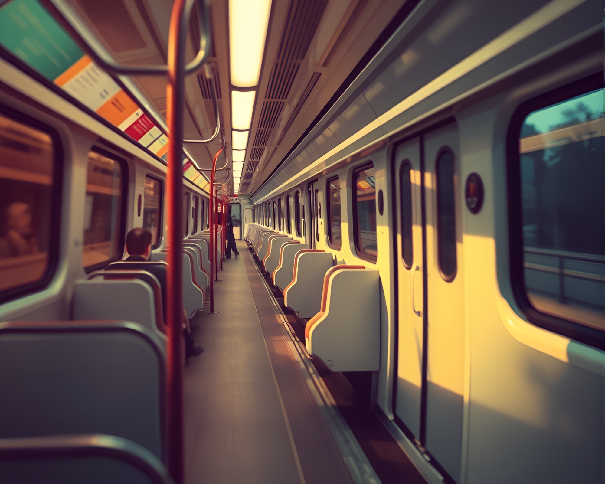 Monorail pass in urban world with toon shading – free AI stock image