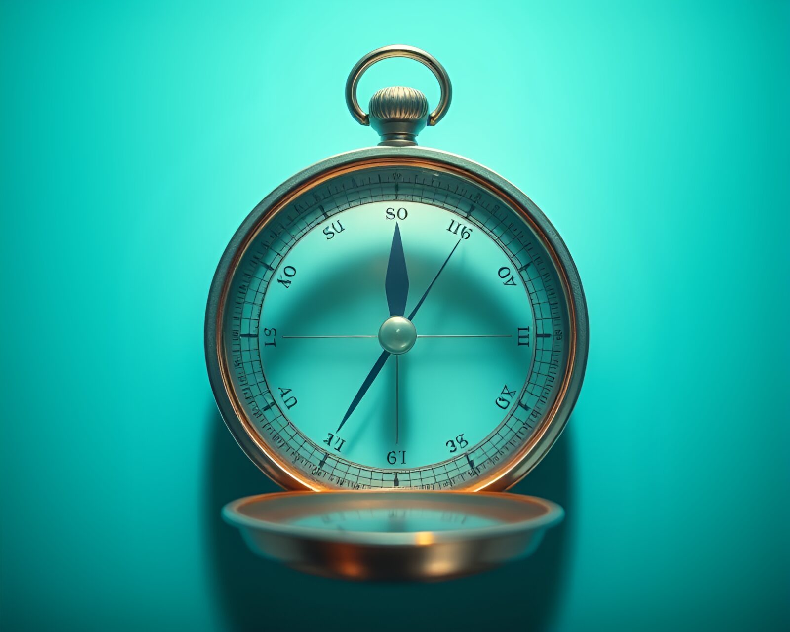 Tranquil pocket sundial with chromatic aberration overlay