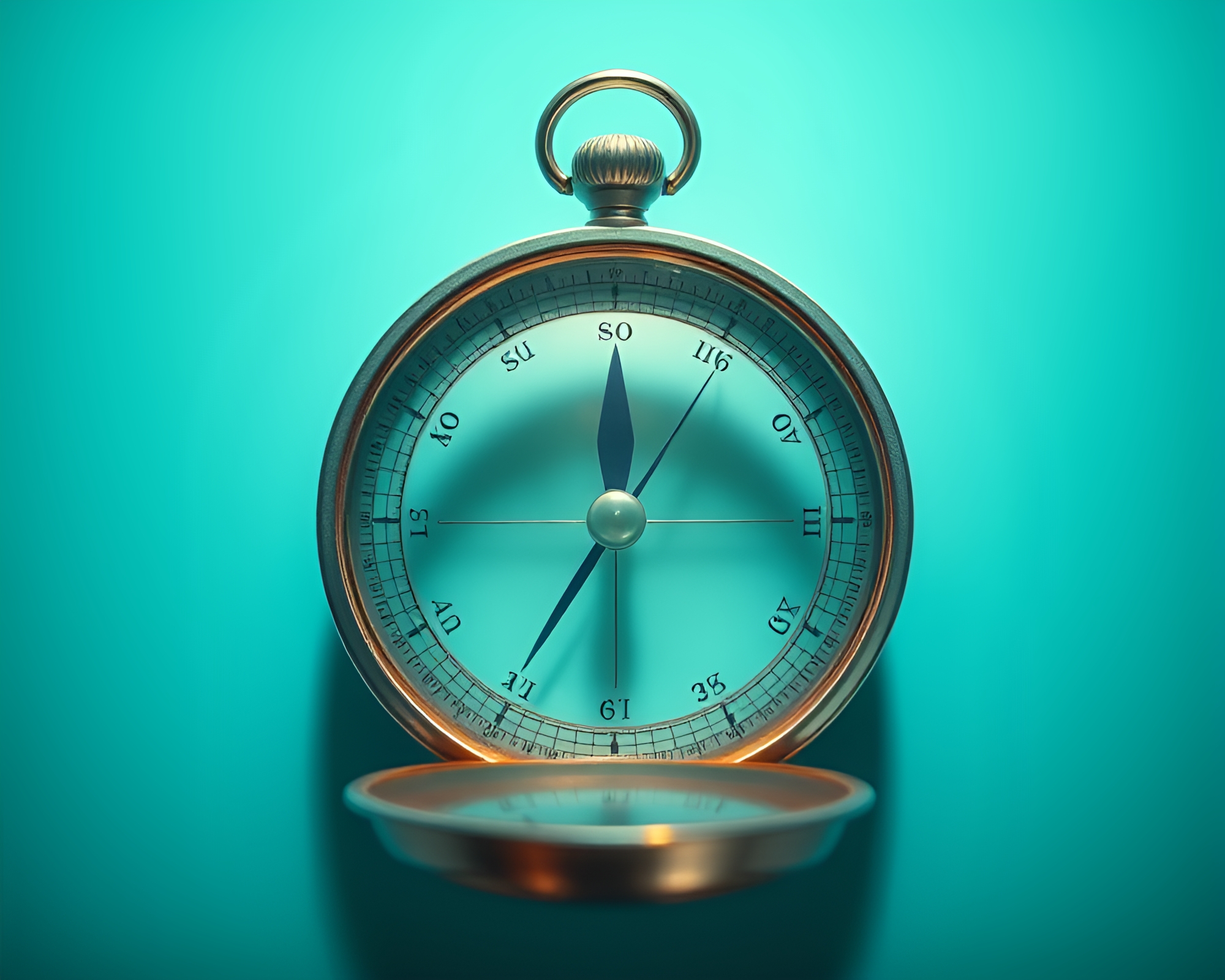 Sundial Ballad in Teal Light – free AI stock image