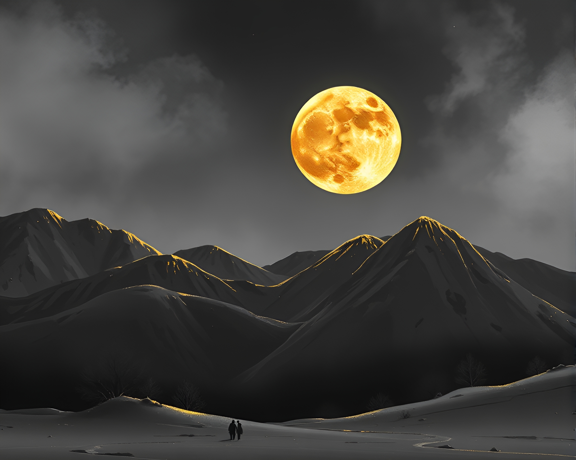 Golden Baguette in Moonlight with Foil Highlights – free AI stock image