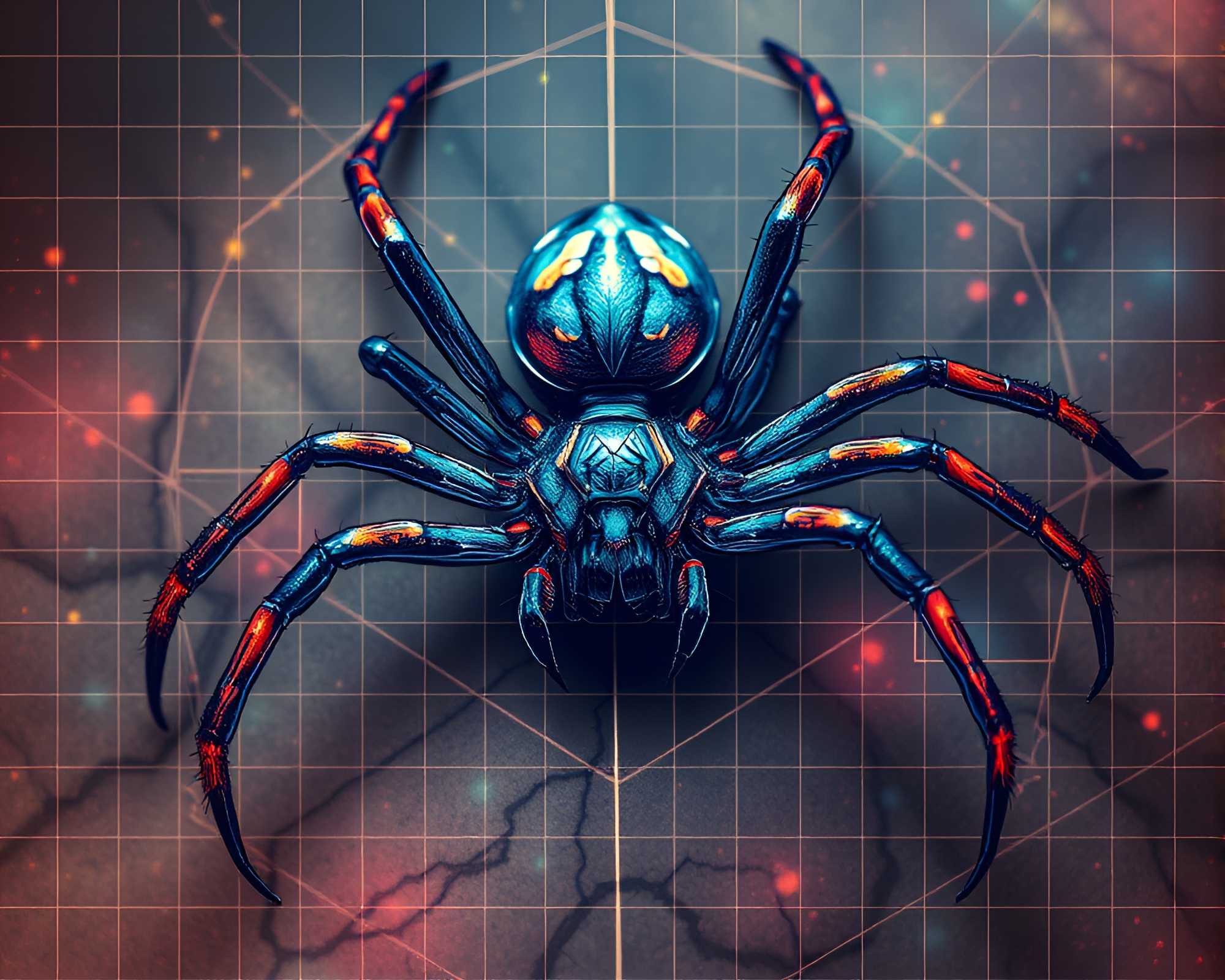 Surreal Mechanical Spider Tattoo Flash Art – free AI stock image