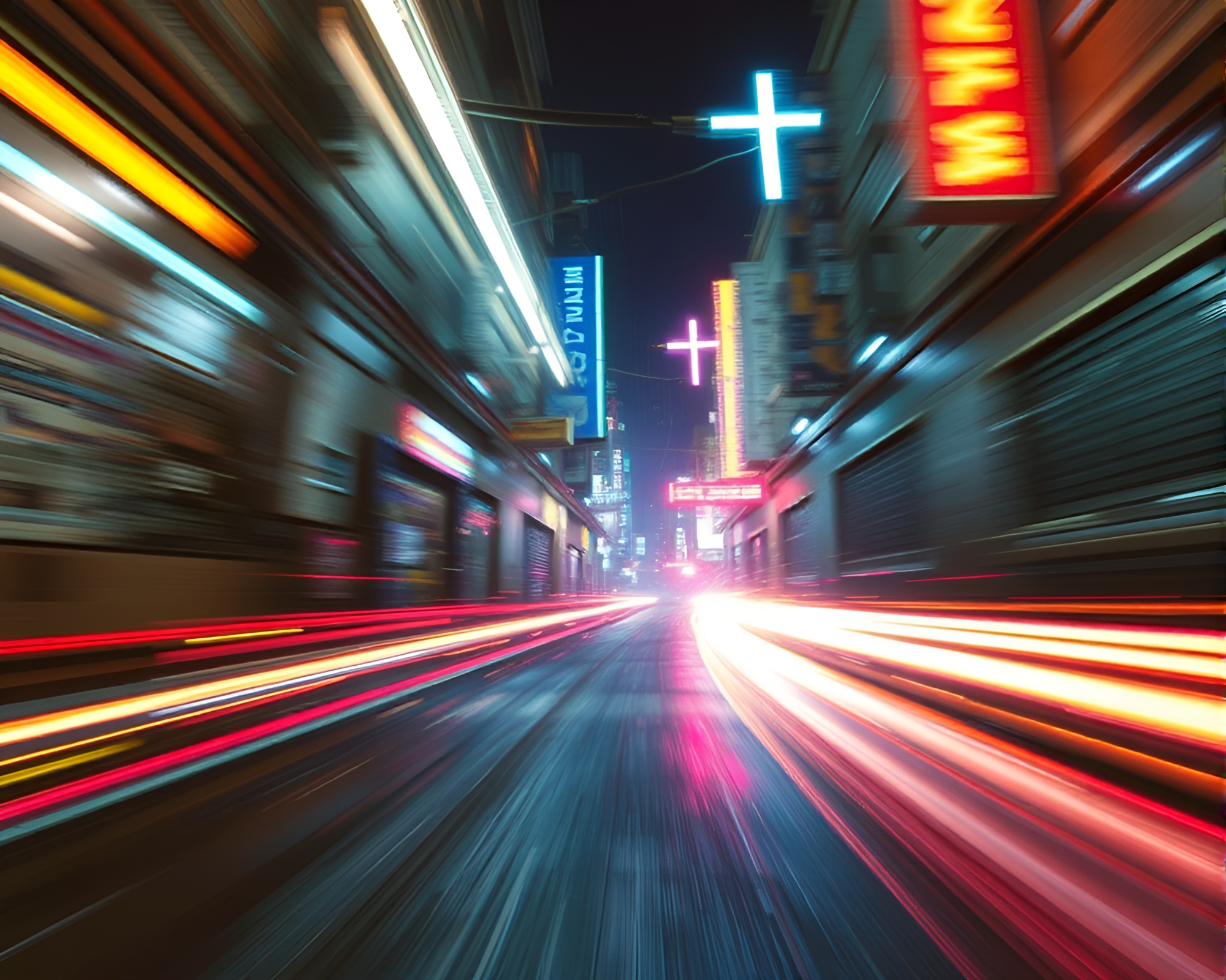 Cyberpunk Alley Vortex Twist Pixelated Light Écorché Study – free AI stock image