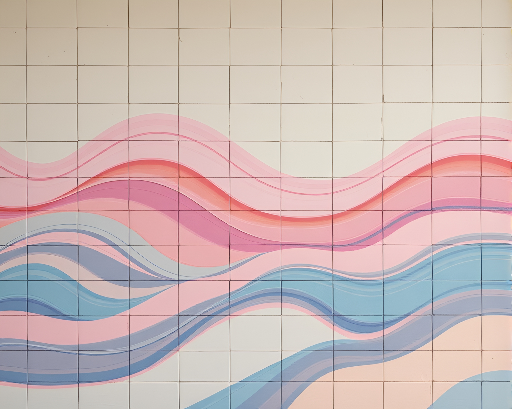 Retro Wave Neon City Mural – free AI stock image