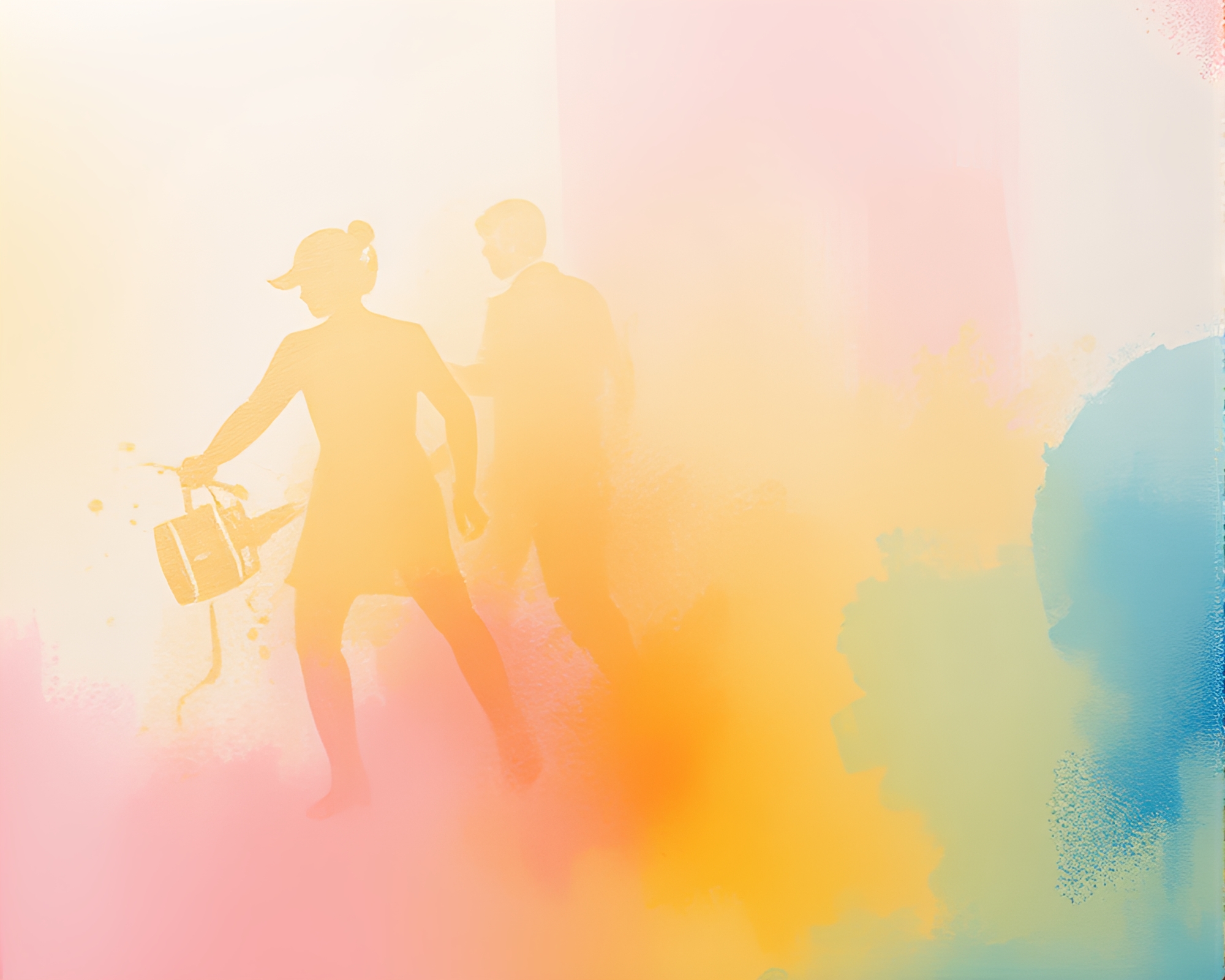 Pastel Dust Oil Painting Hatching Composition – free AI stock image