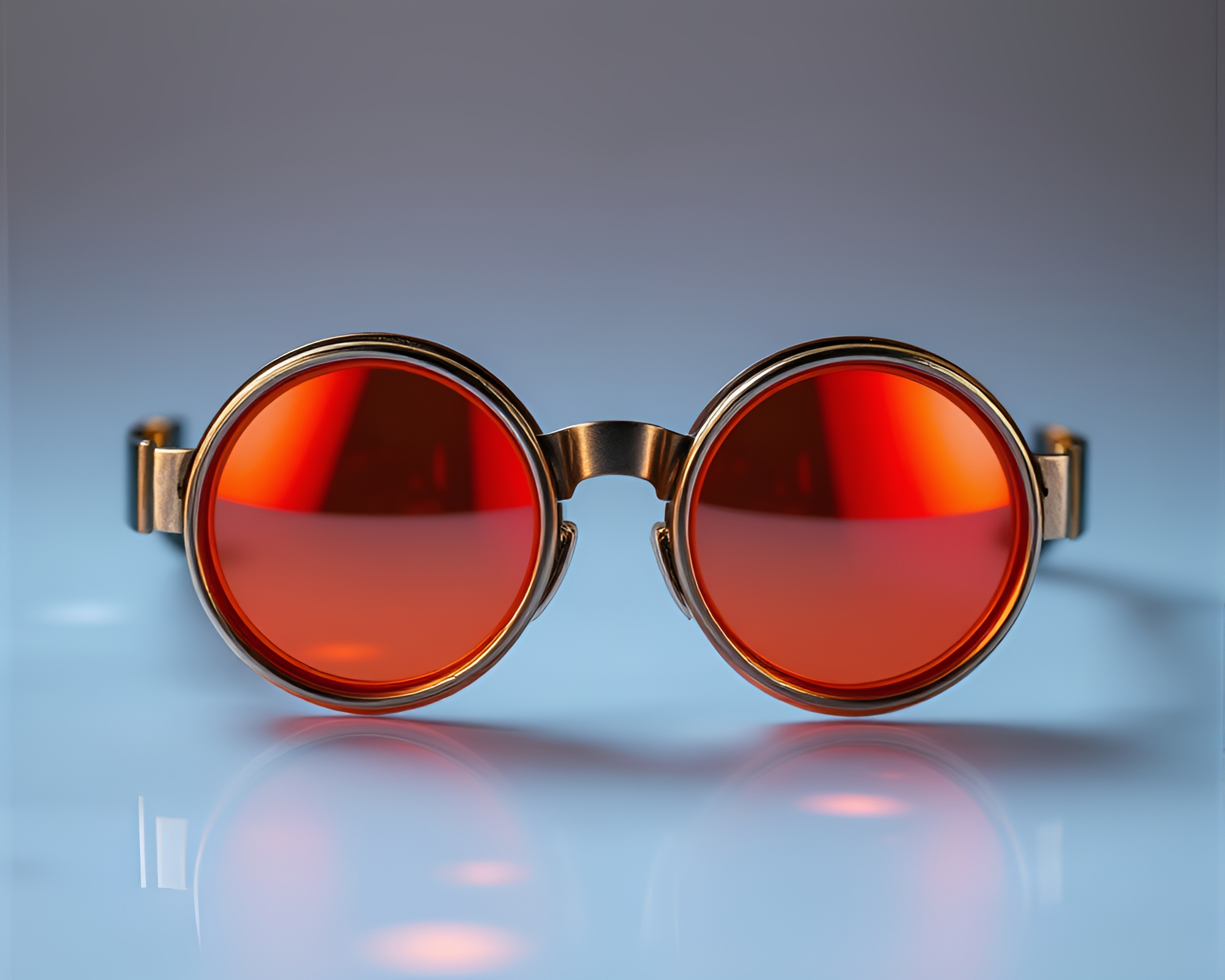 Steampunk goggles in soap film iridescence – free AI stock image
