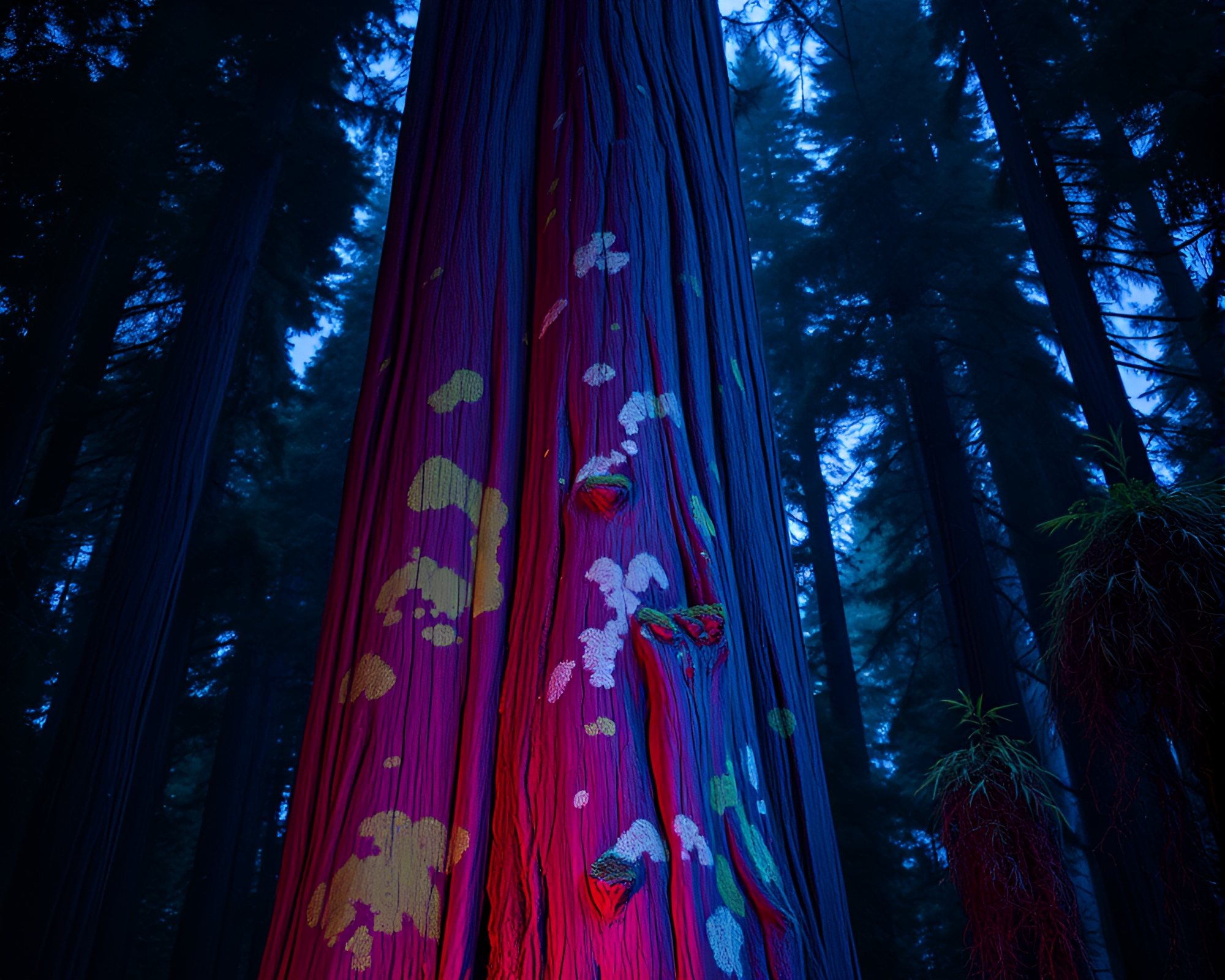 Ethereal Neon Glow in 90s Grunge Reds – free AI stock image