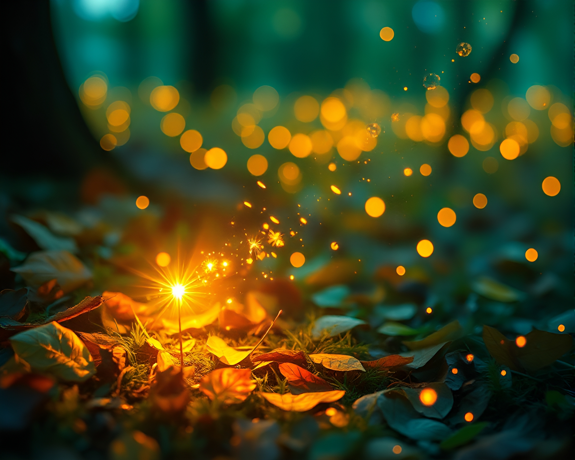 Time Dilation in Enchanted Leaf Litter – free AI stock image