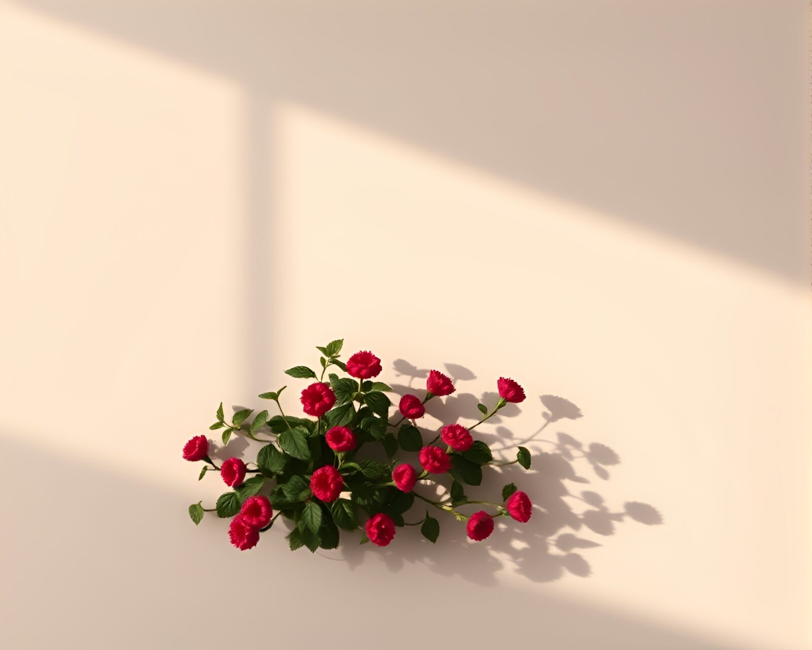 Artistic silhouette of raspberry bush in origami style