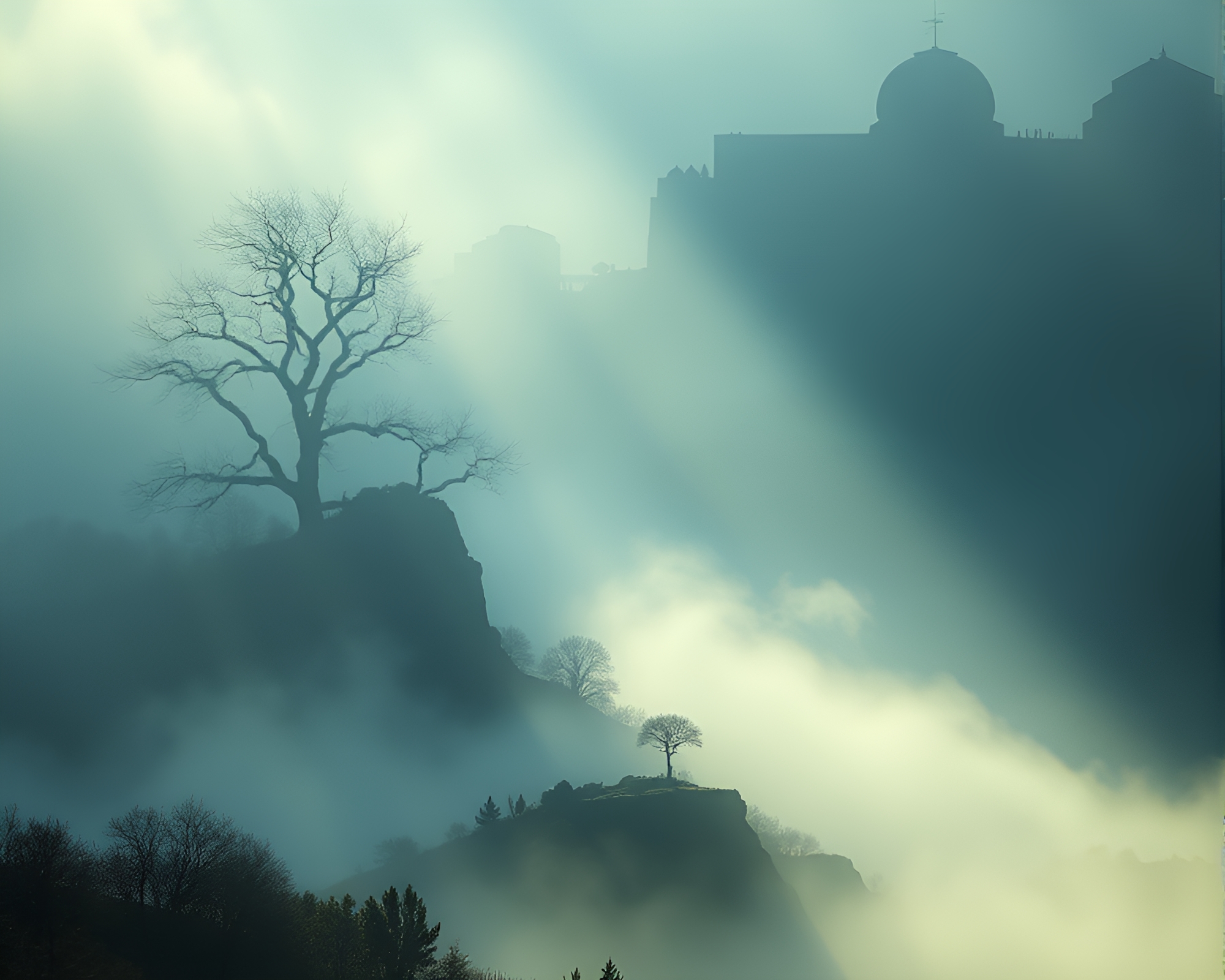 Ethereal Parallel Universe Shrouded in Drifting Fog – free AI stock image