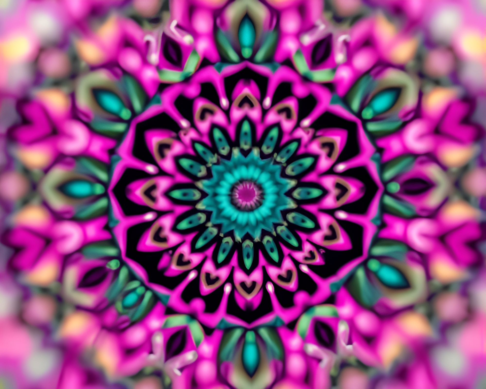 Magenta Mandala Masterpiece with AI Patterns – free AI stock image