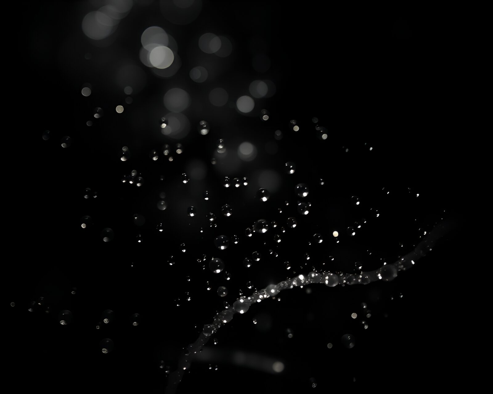 Glistening dew drops on futuristic holographic screen