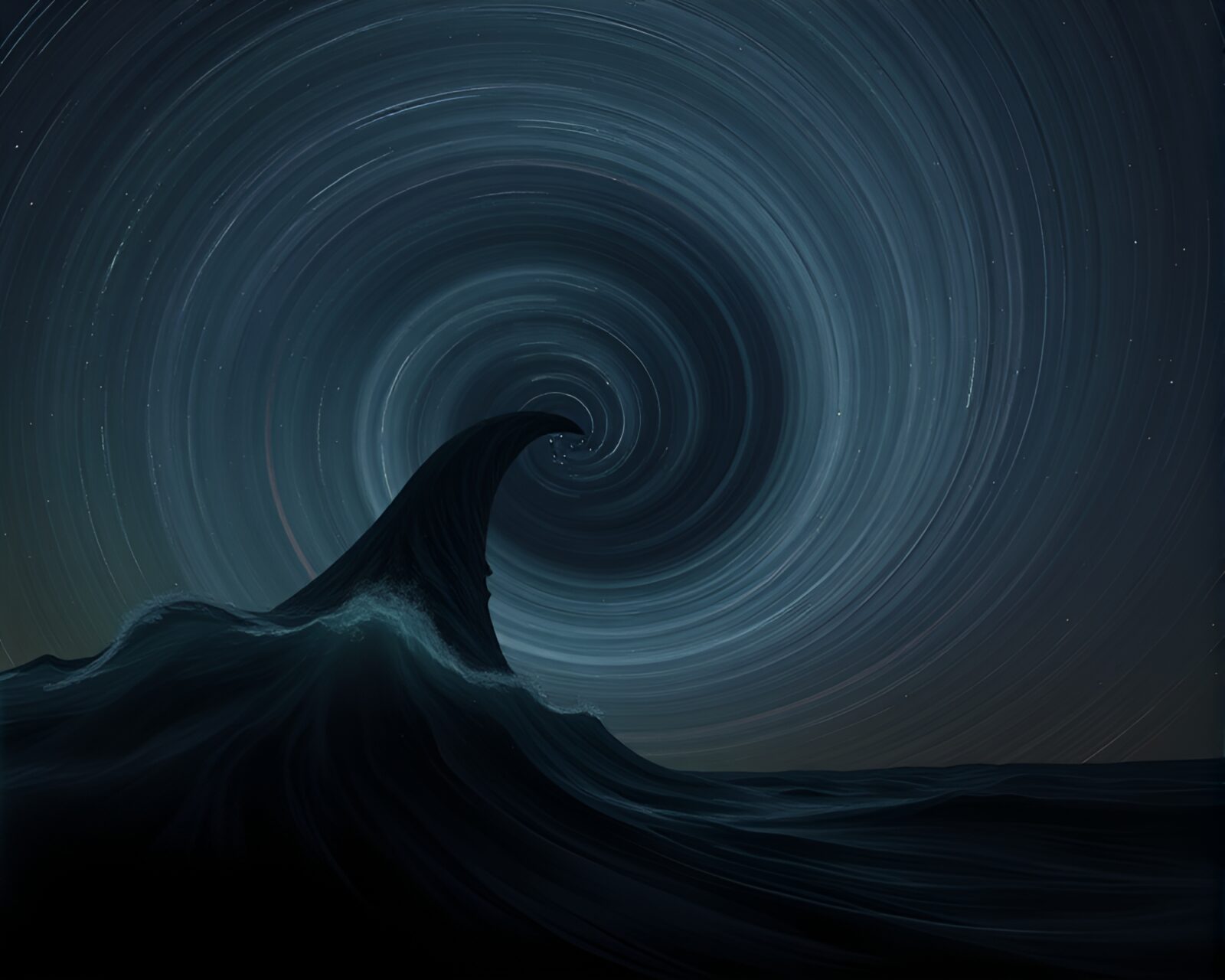 Majestic sea monster entwined with cosmic nebulae
