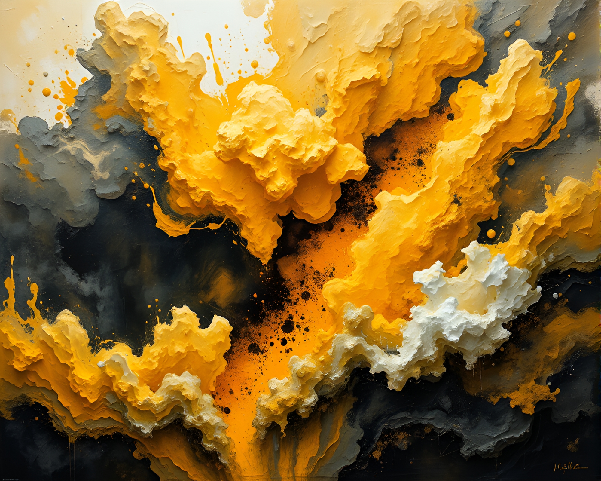 Mystical Cavern Explosion Painting – free AI stock image