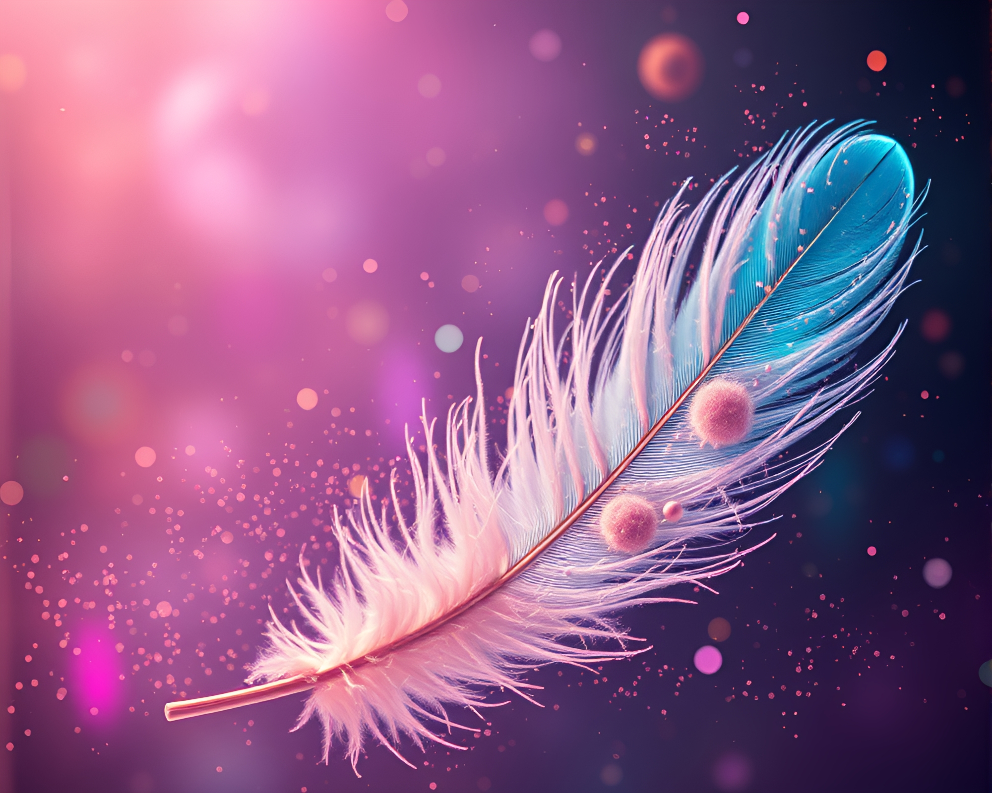 Feather Dusting in Neon Space Habitat – free AI stock image