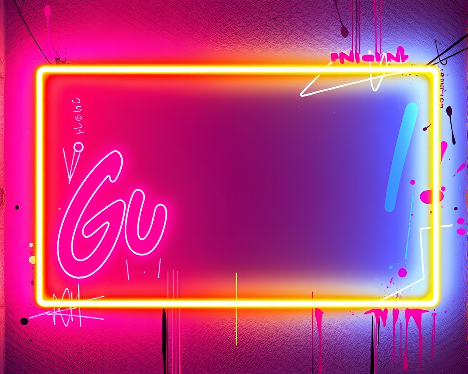 Vivid neon graffiti in framed soft pastels with AI style
