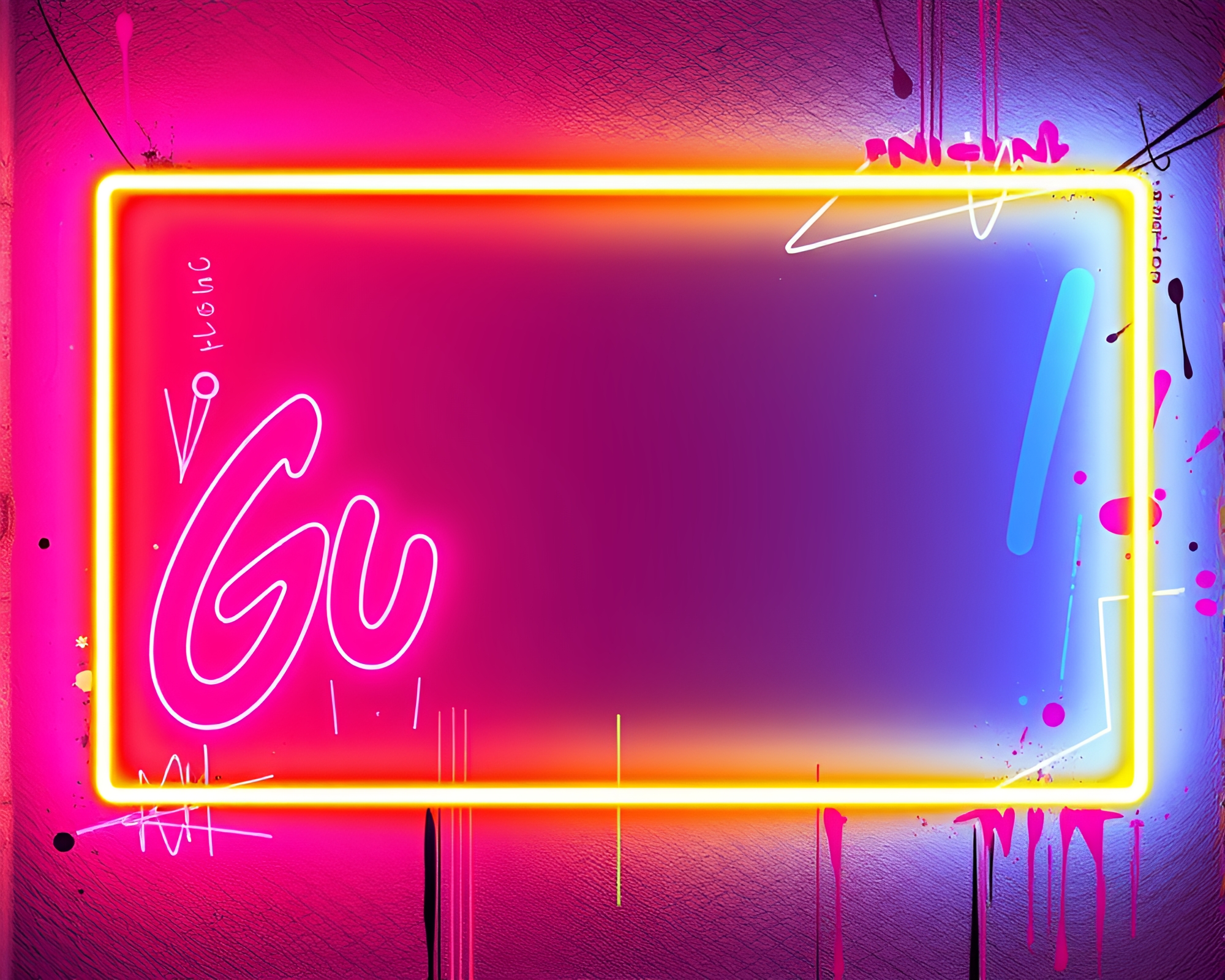 Futuristic Bloom: Neon Dreamscape with AI-Enhanced Graffiti – free AI stock image
