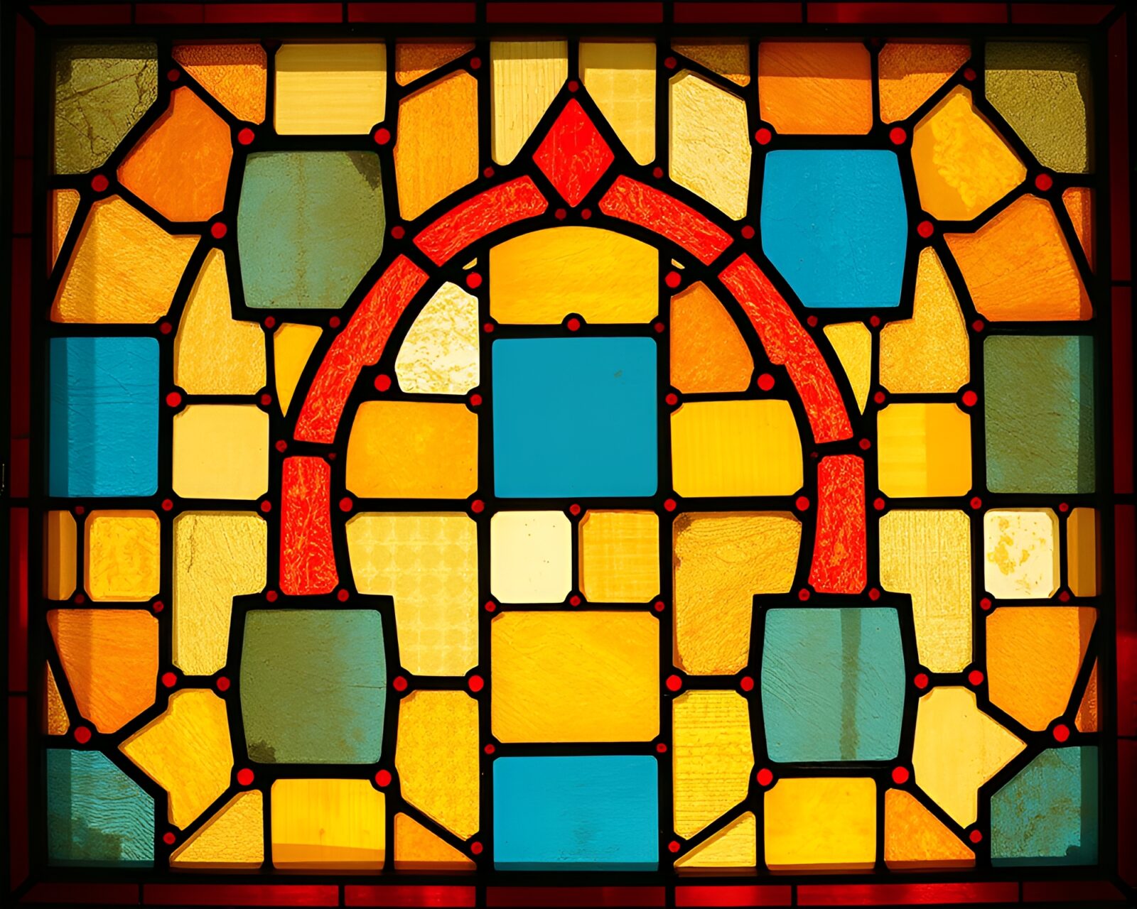 Vivid trompe-l'oeil window with daring cross-processed hues