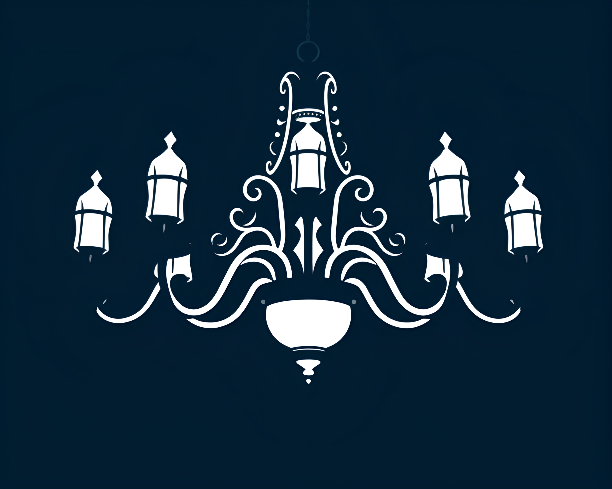 Gothic Chandelier Illuminated by Stencil Shadows in ASCII Art – free AI stock image