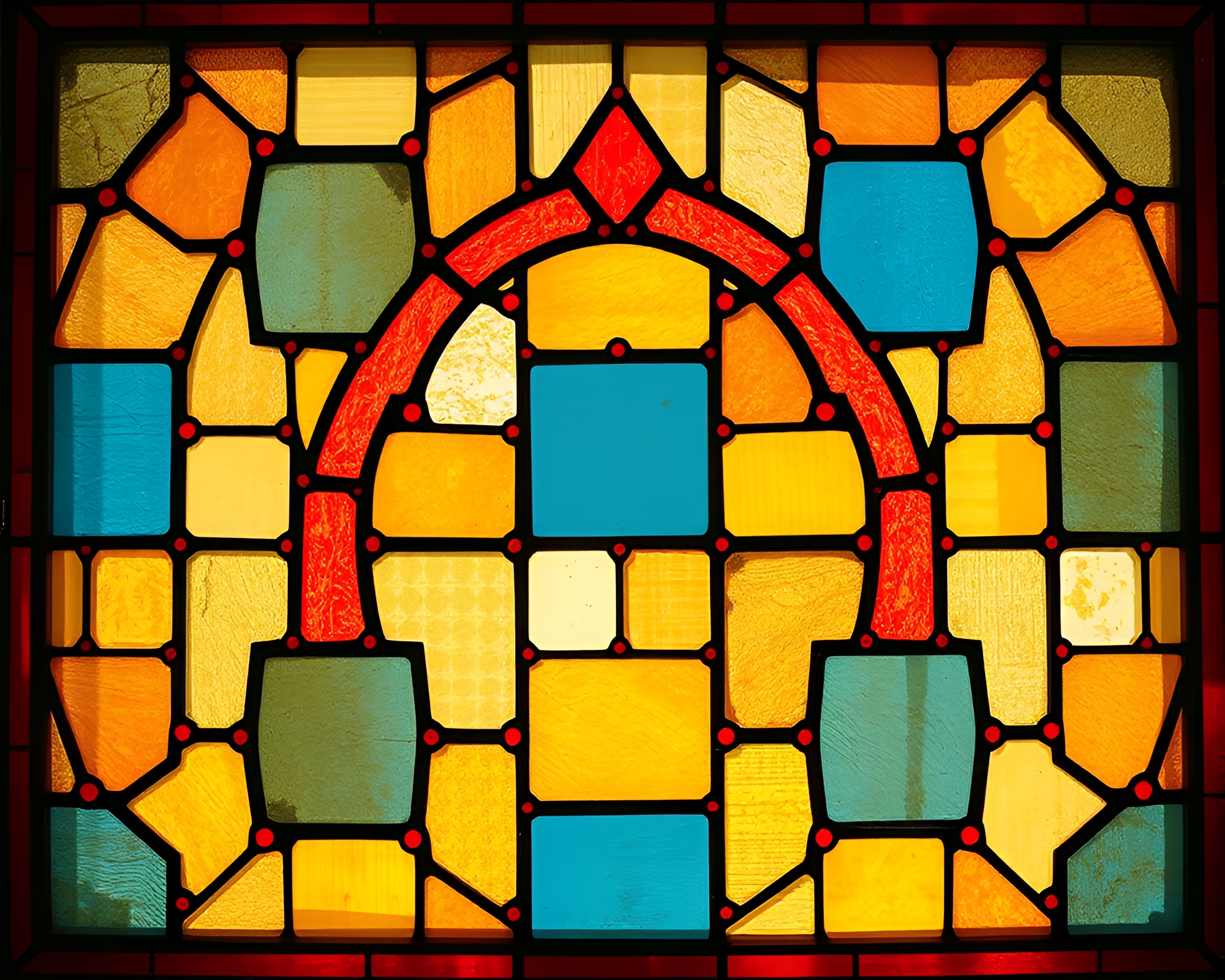 Checkered Stained-Glass Illusion in Cross-Processed Light – free AI stock image