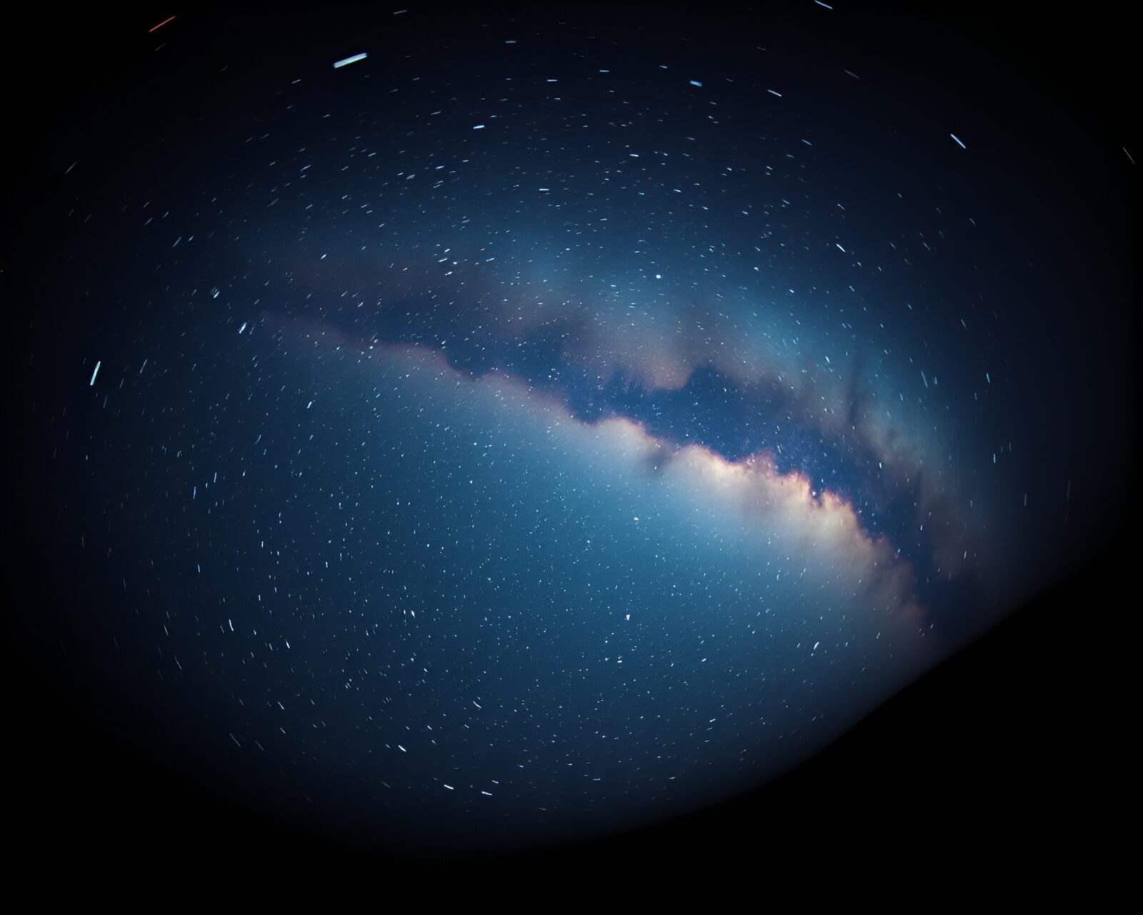 Twisting parallel dimension with eerie underexposed lighting and fisheye