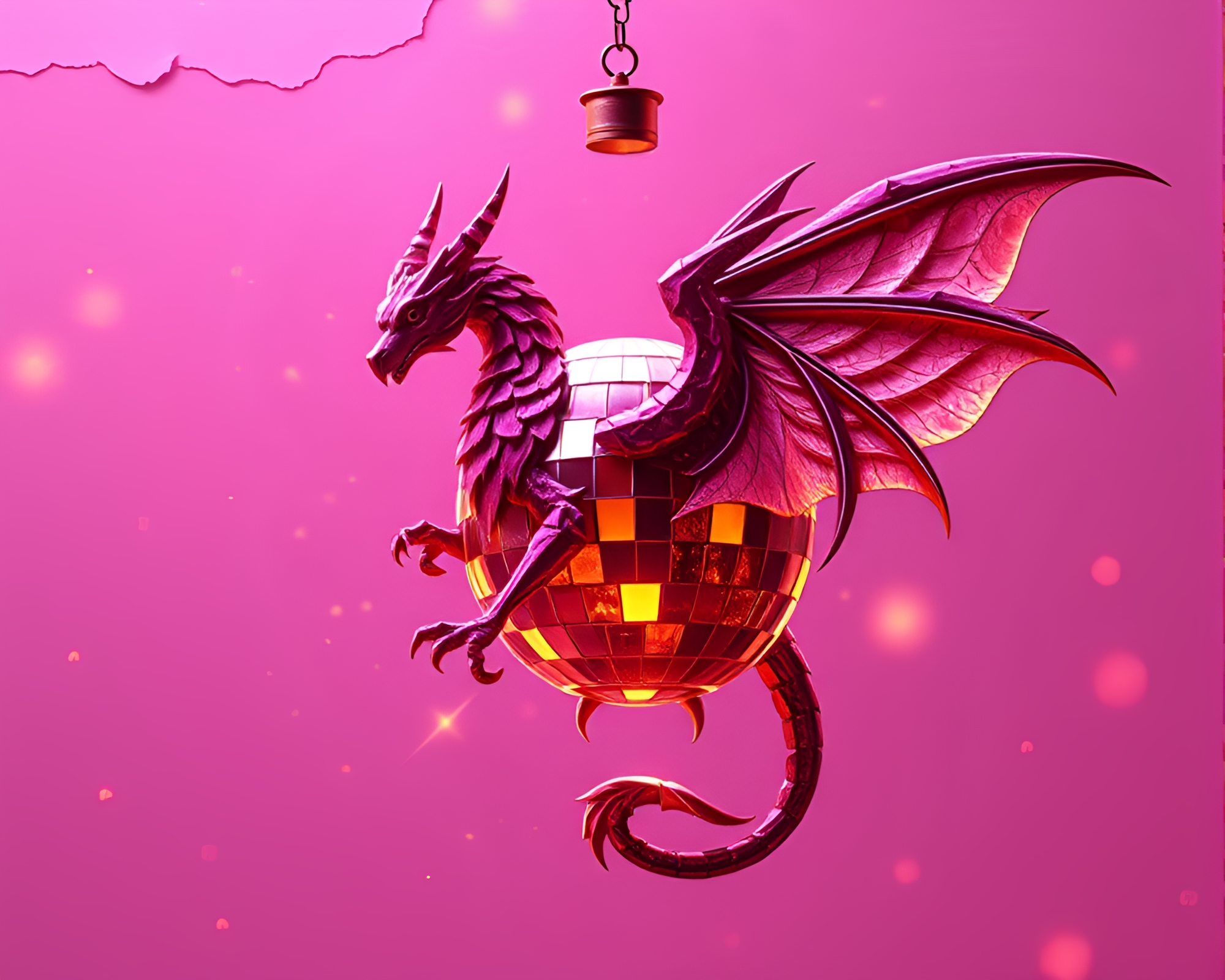 Gryphon Disco Ball Paper Texture Graphic Novel Scene – free AI stock image