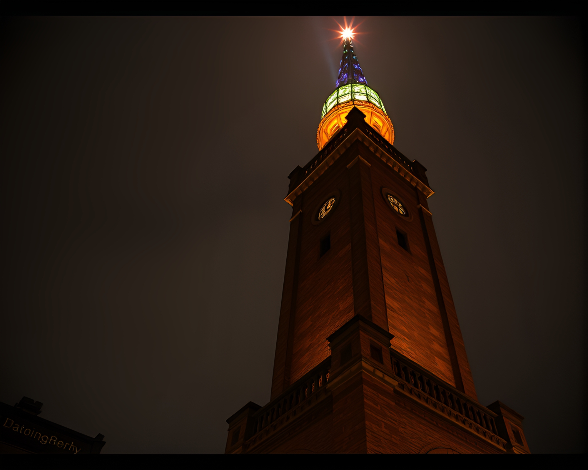 Enigmatic Tower Drama in Stereograph Style – free AI stock image
