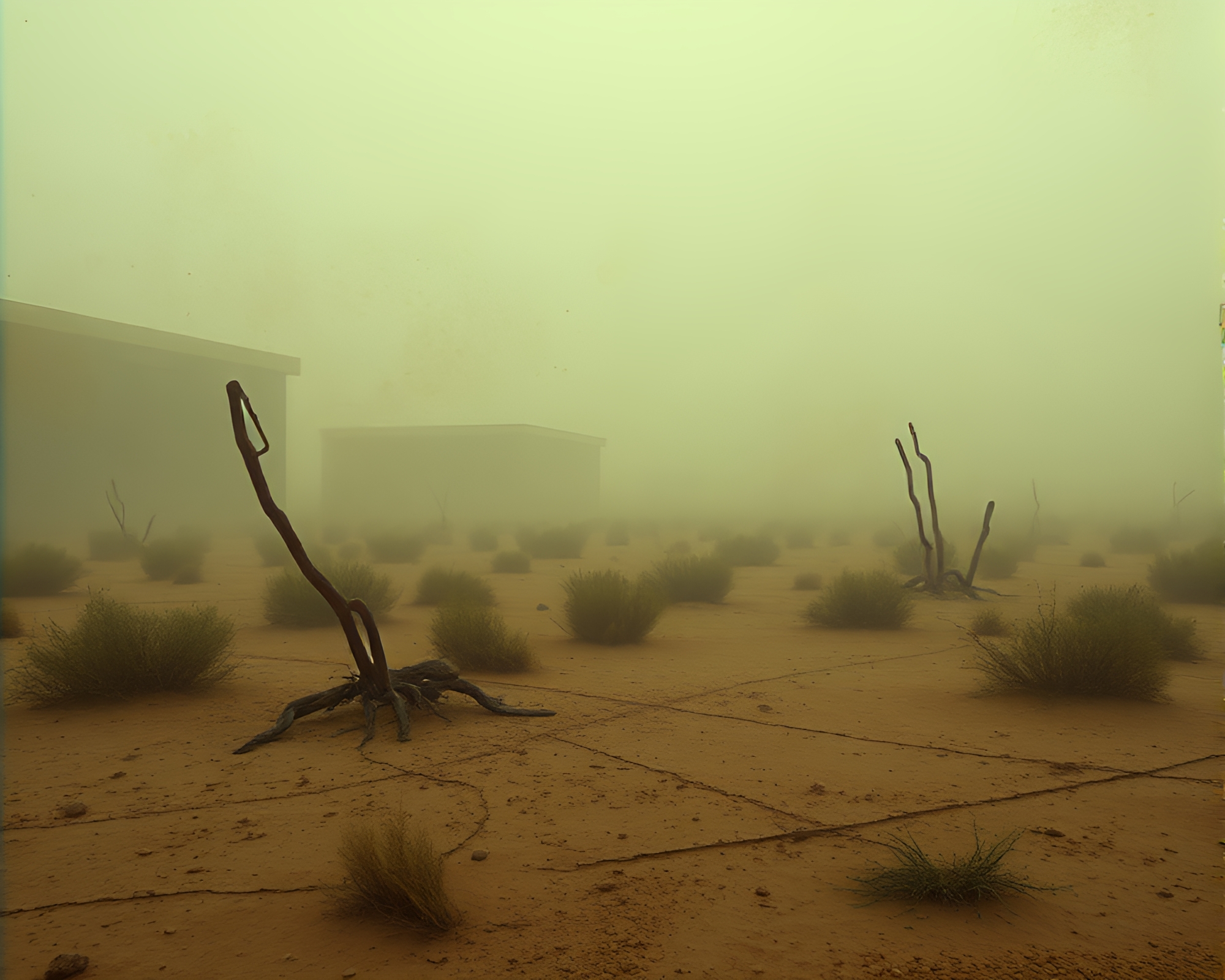 Desert Ruins with Rust Patina: Digital Painting – free AI stock image