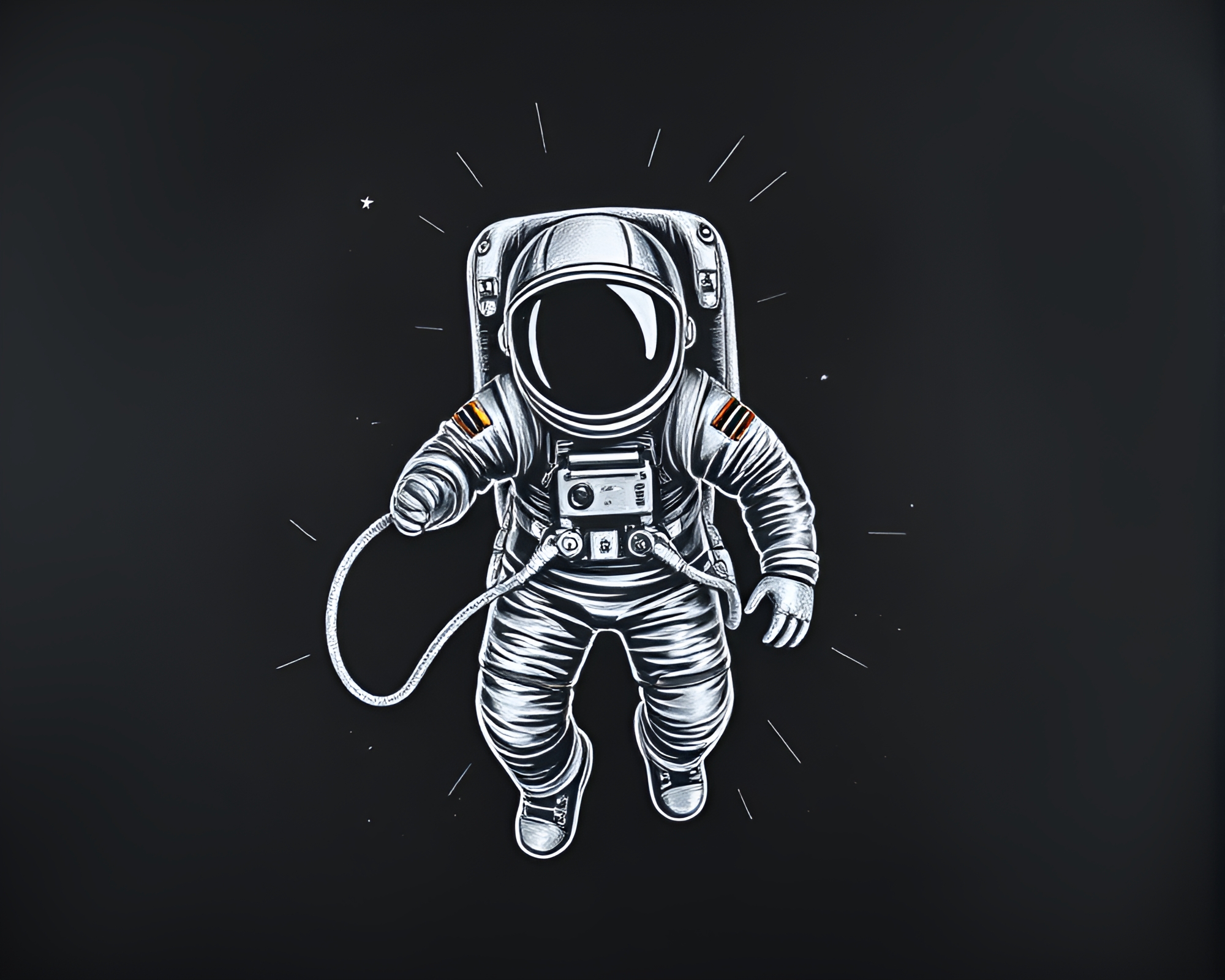 Astronaut Exploration With Silver Leaf Accents – free AI stock image