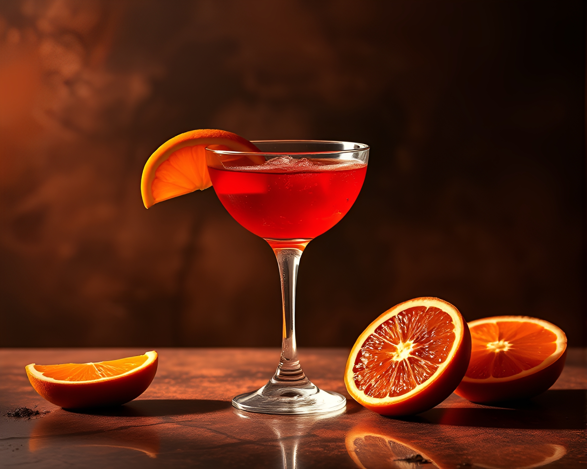 Bronze Patina Devoured Blood Orange Cocktail Vector Art – free AI stock image