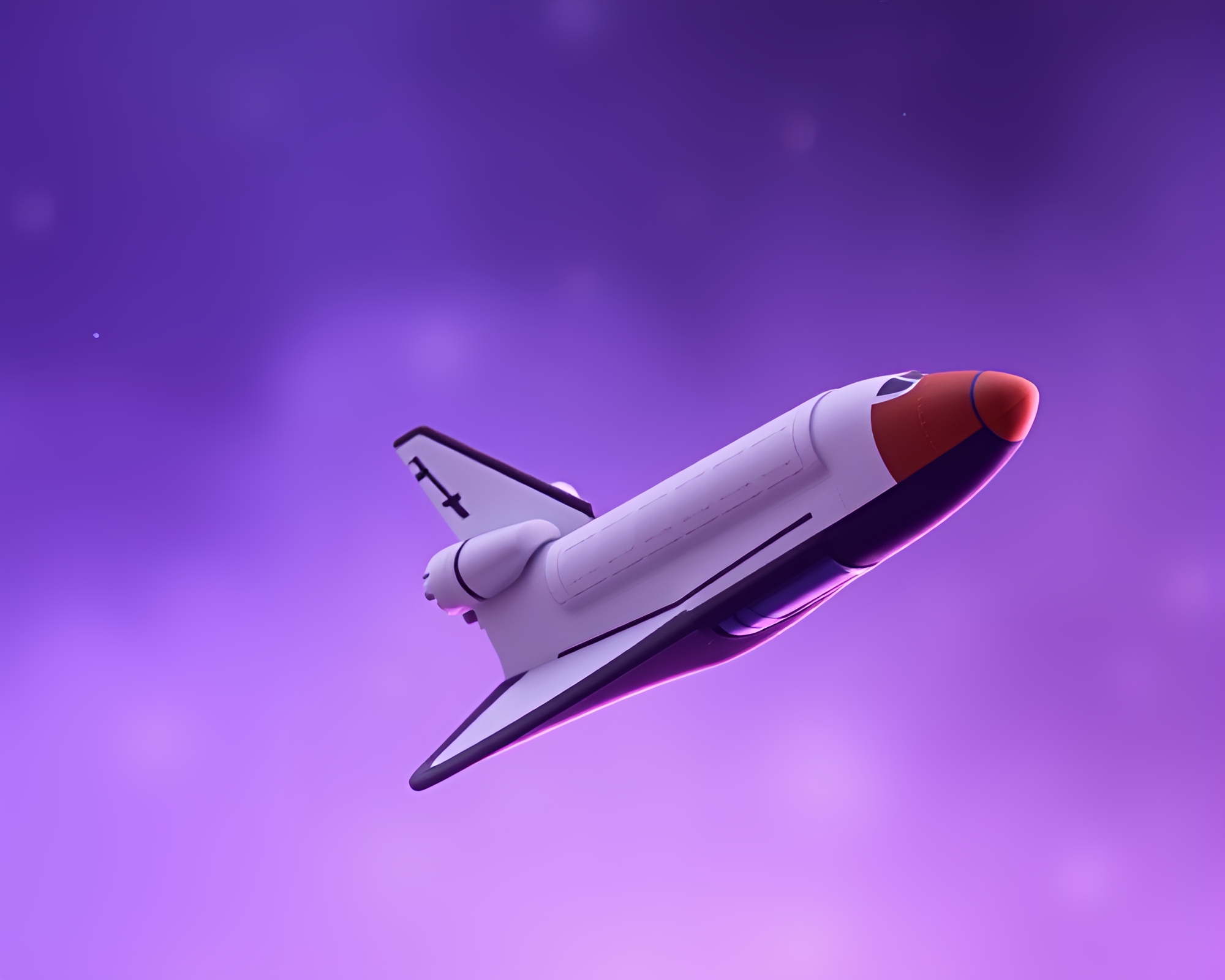 Space Shuttle Docked in Amethyst Haze Vignette – free AI stock image