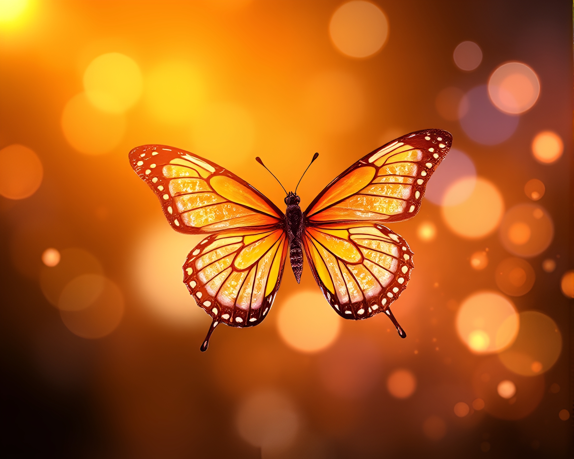 Elegant Silk Butterfly in Spotlight Vignette – free AI stock image