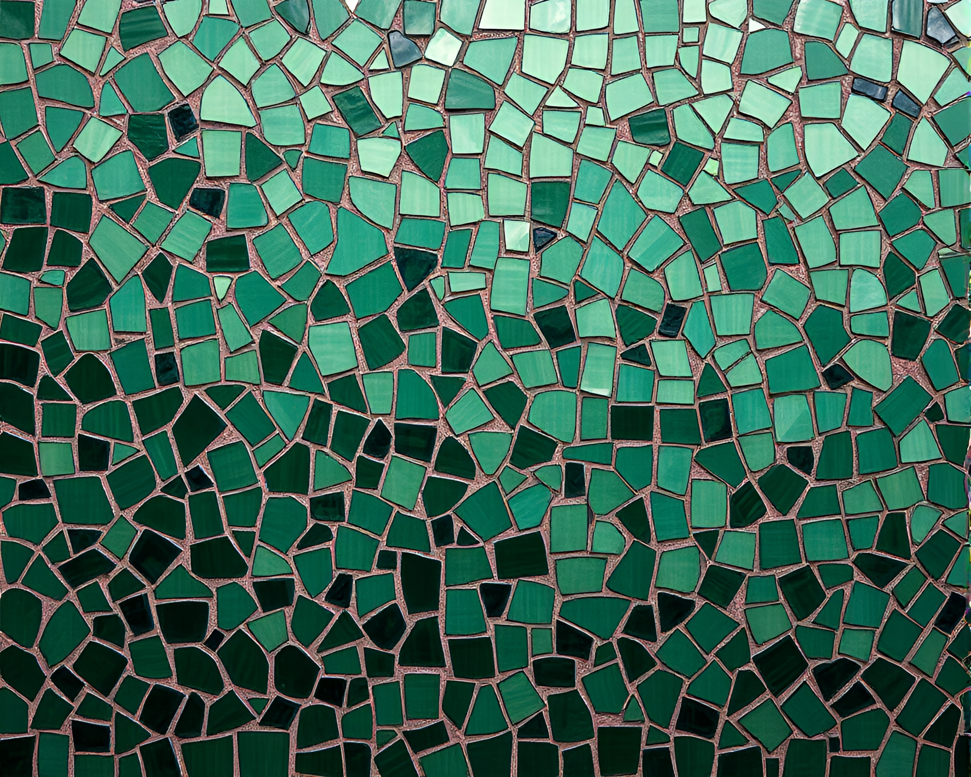 Hydra Mosaic: Broken Forest Green Murals – free AI stock image