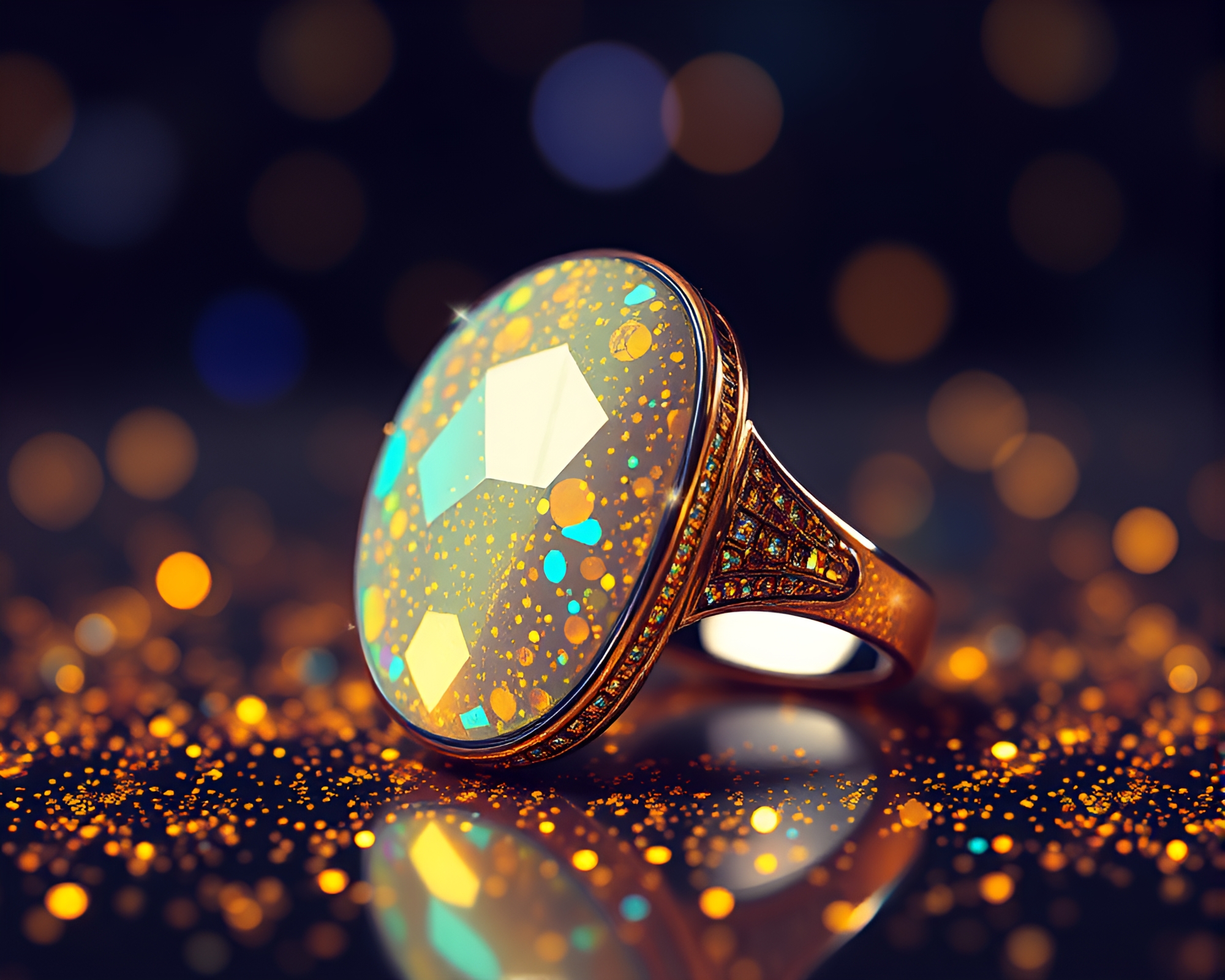 Translucent hologram ring casts savannah pixel art shadows – free AI stock image