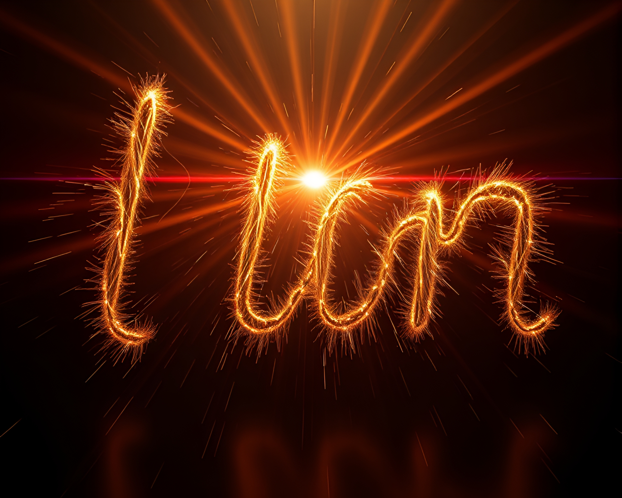 Ethereal Laser Beams Illuminate Handwritten Letters – free AI stock image