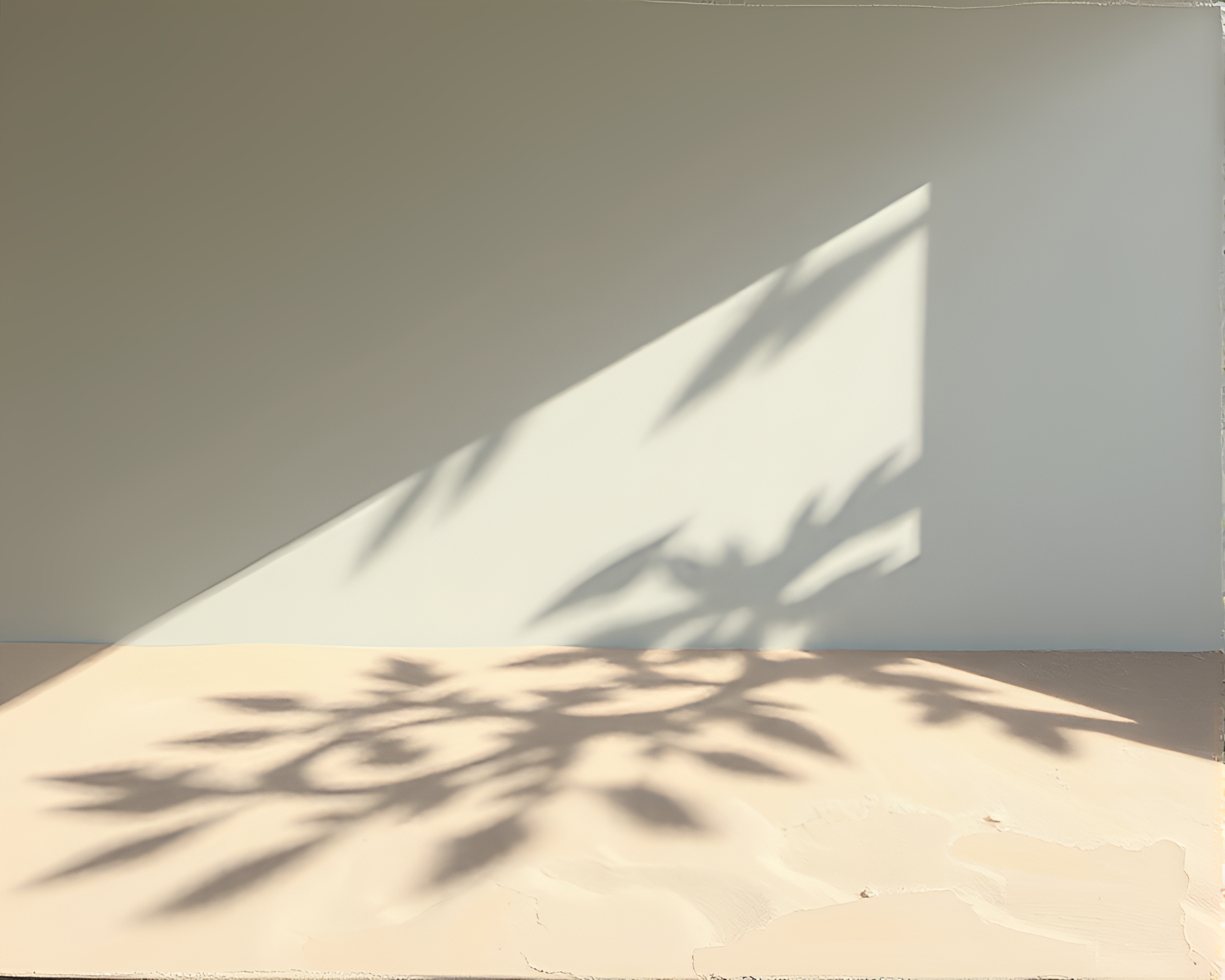 Expressionist Beach Scene with Hard Shadows – free AI stock image