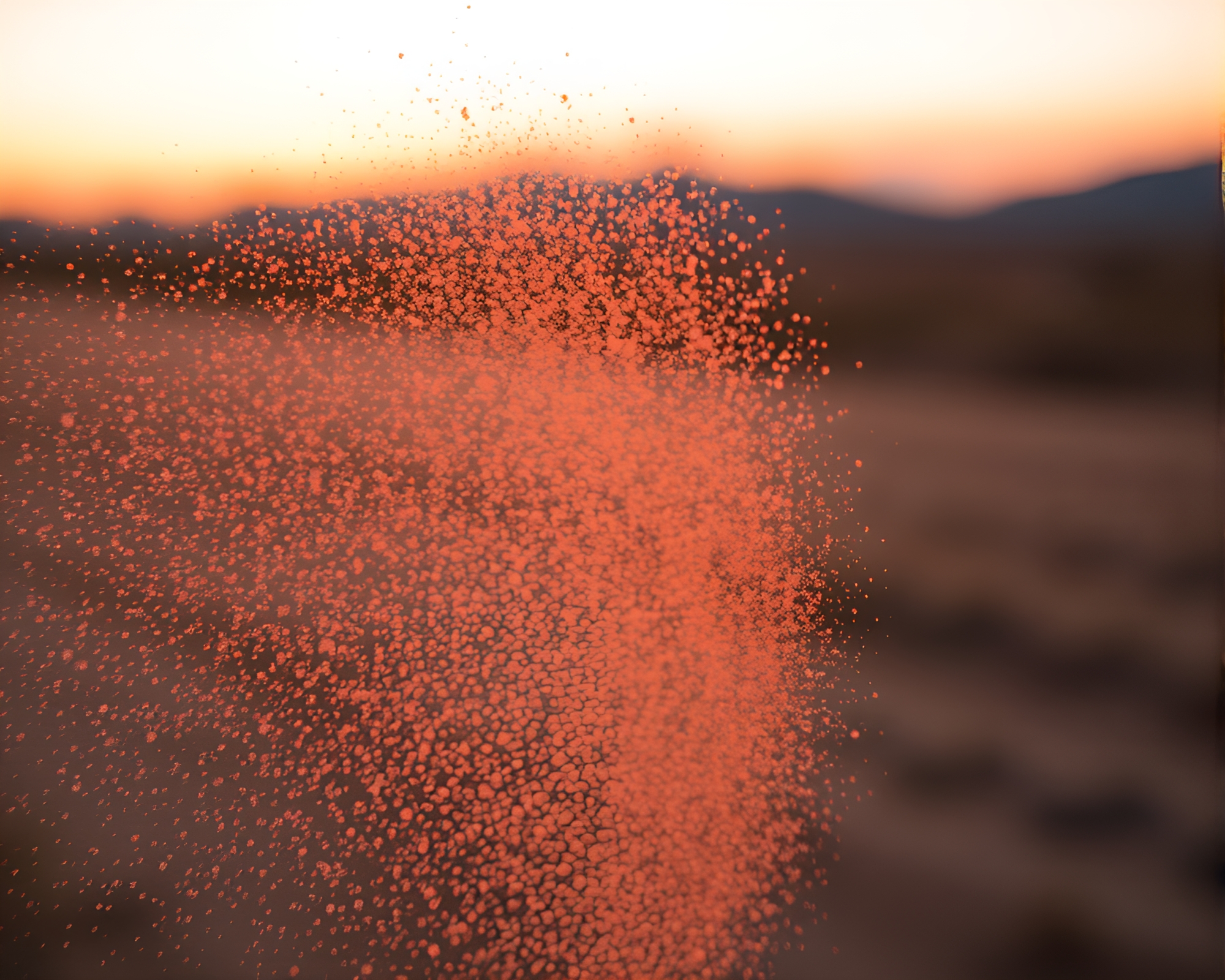 Surreal Gelato Cone in Dust Particle Sunset – free AI stock image