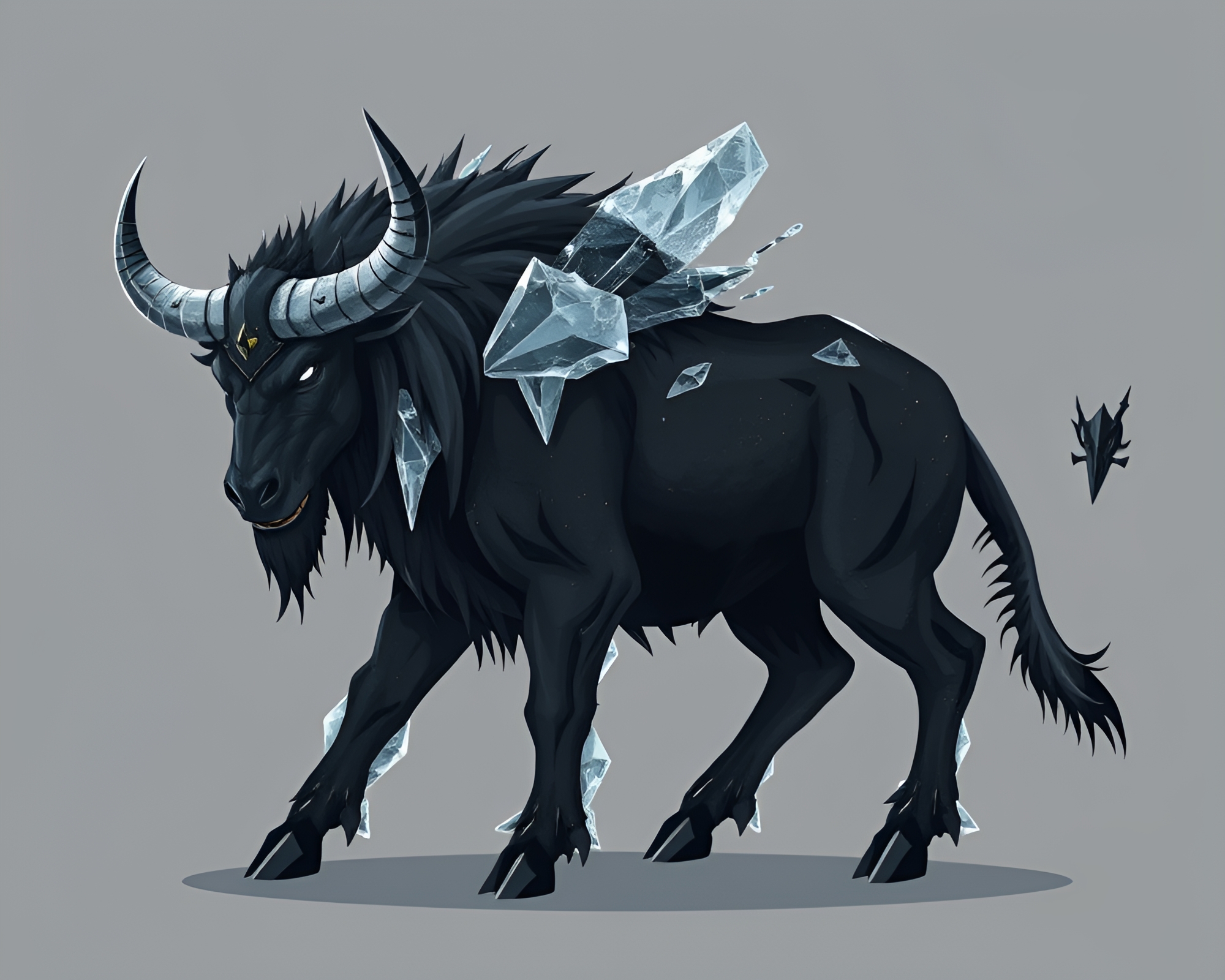 Majestic Minotaur Amidst Ice Crystal Formation – free AI stock image