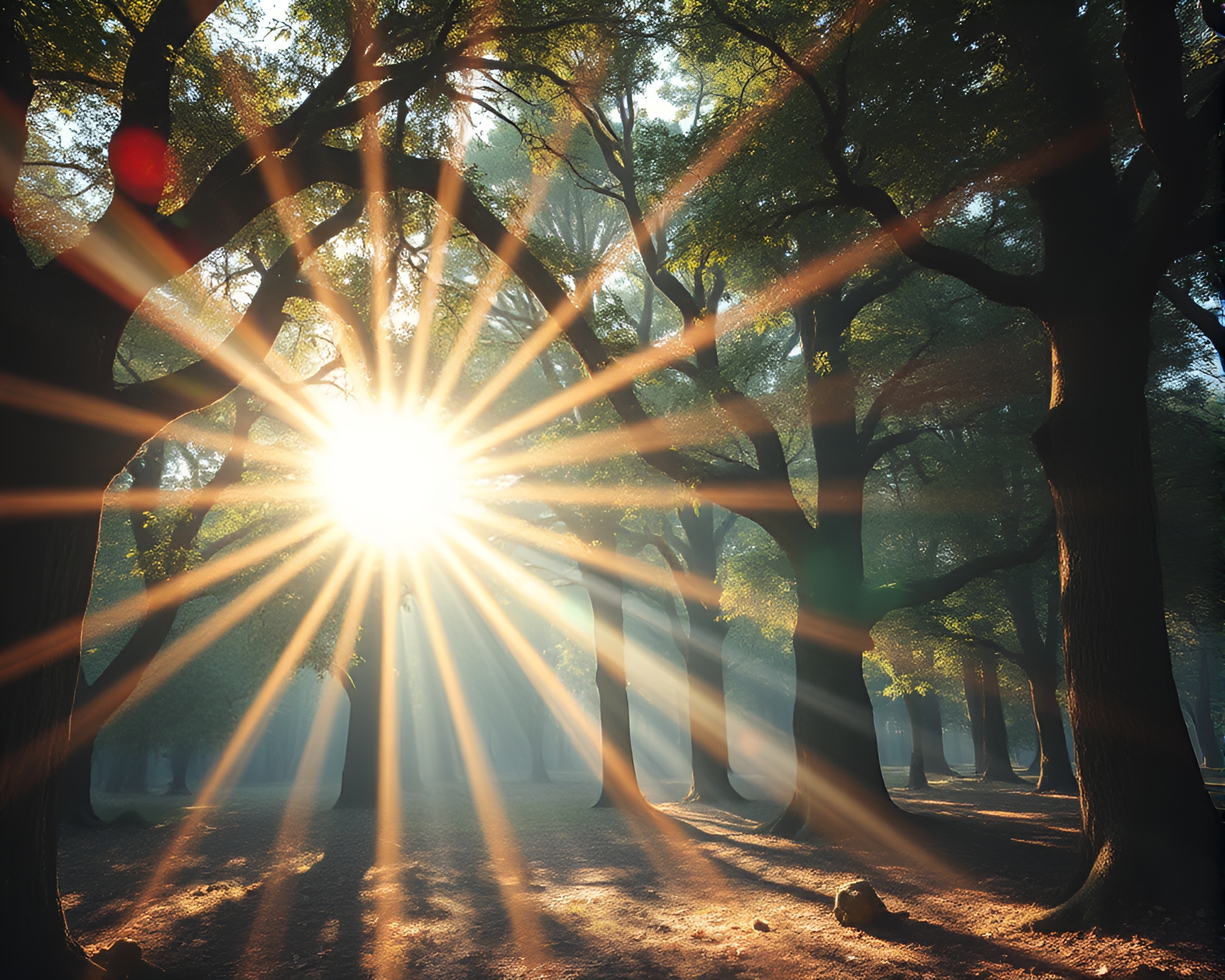 Prism Refraction in Ancient Grove Etching – free AI stock image