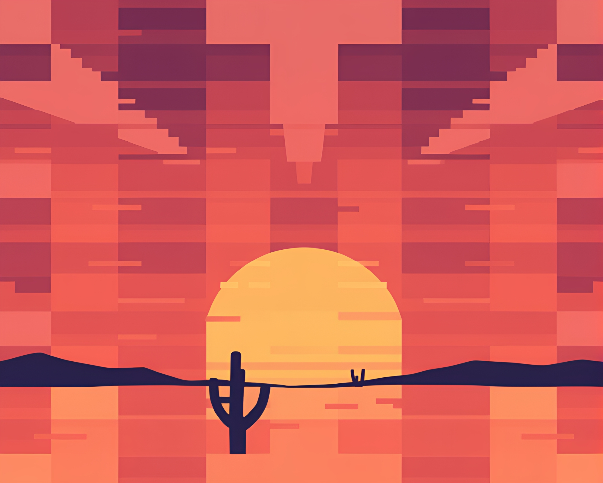 Striped Piano Keys at Desert Sunset Crosshatch – free AI stock image