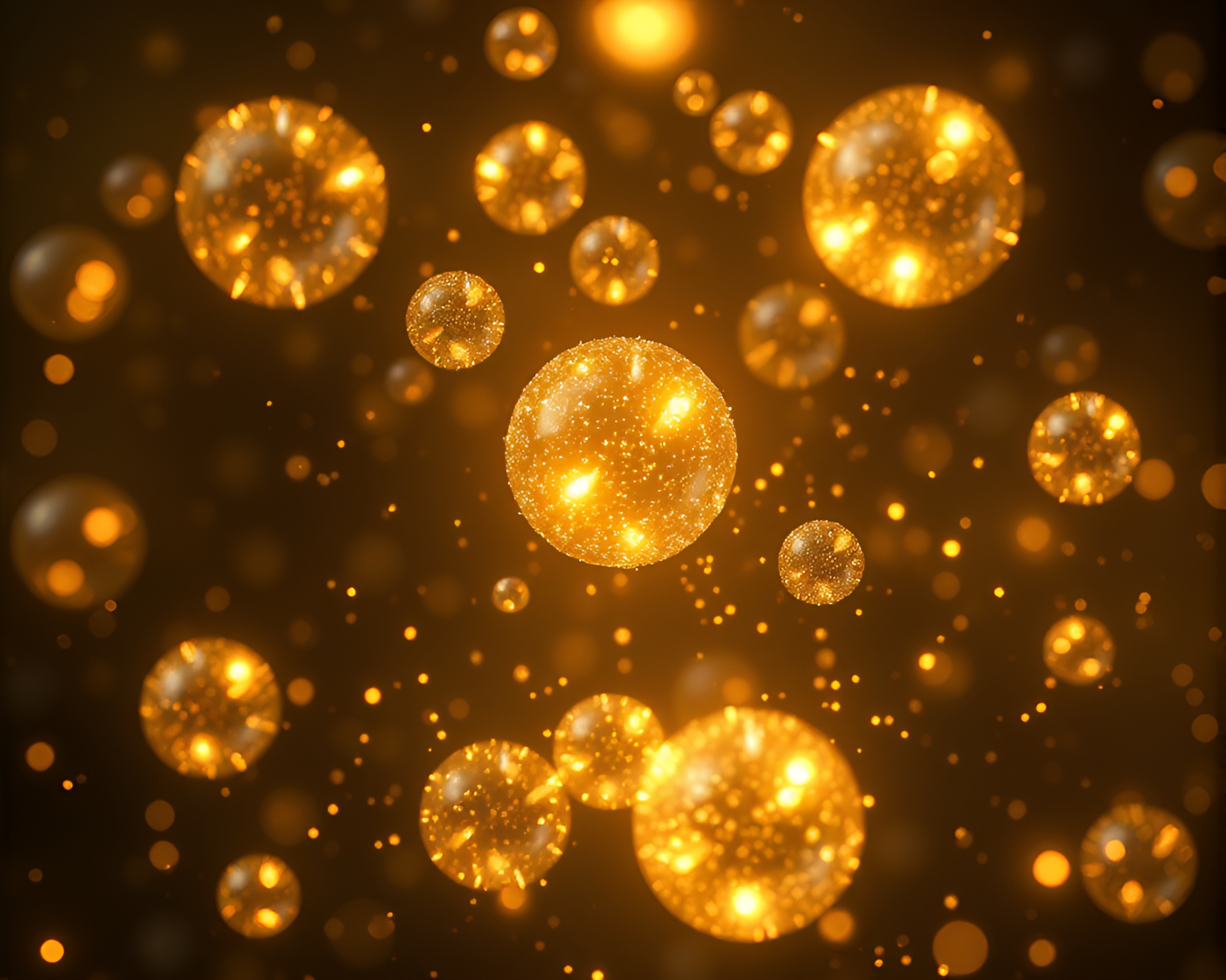Glowing Rune Stone Amid Bubble Clusters – free AI stock image