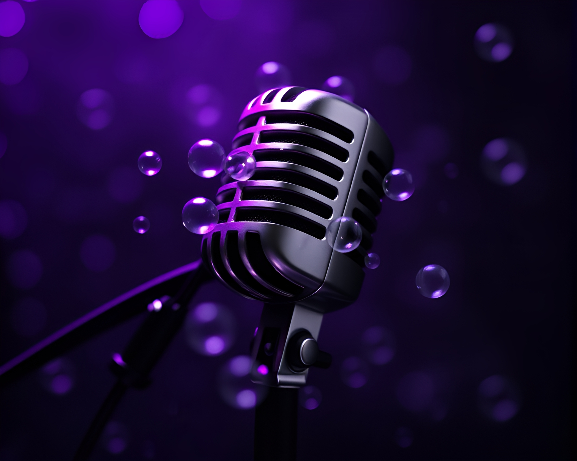 Microphone In Graphite Gray Ultraviolet Style – free AI stock image