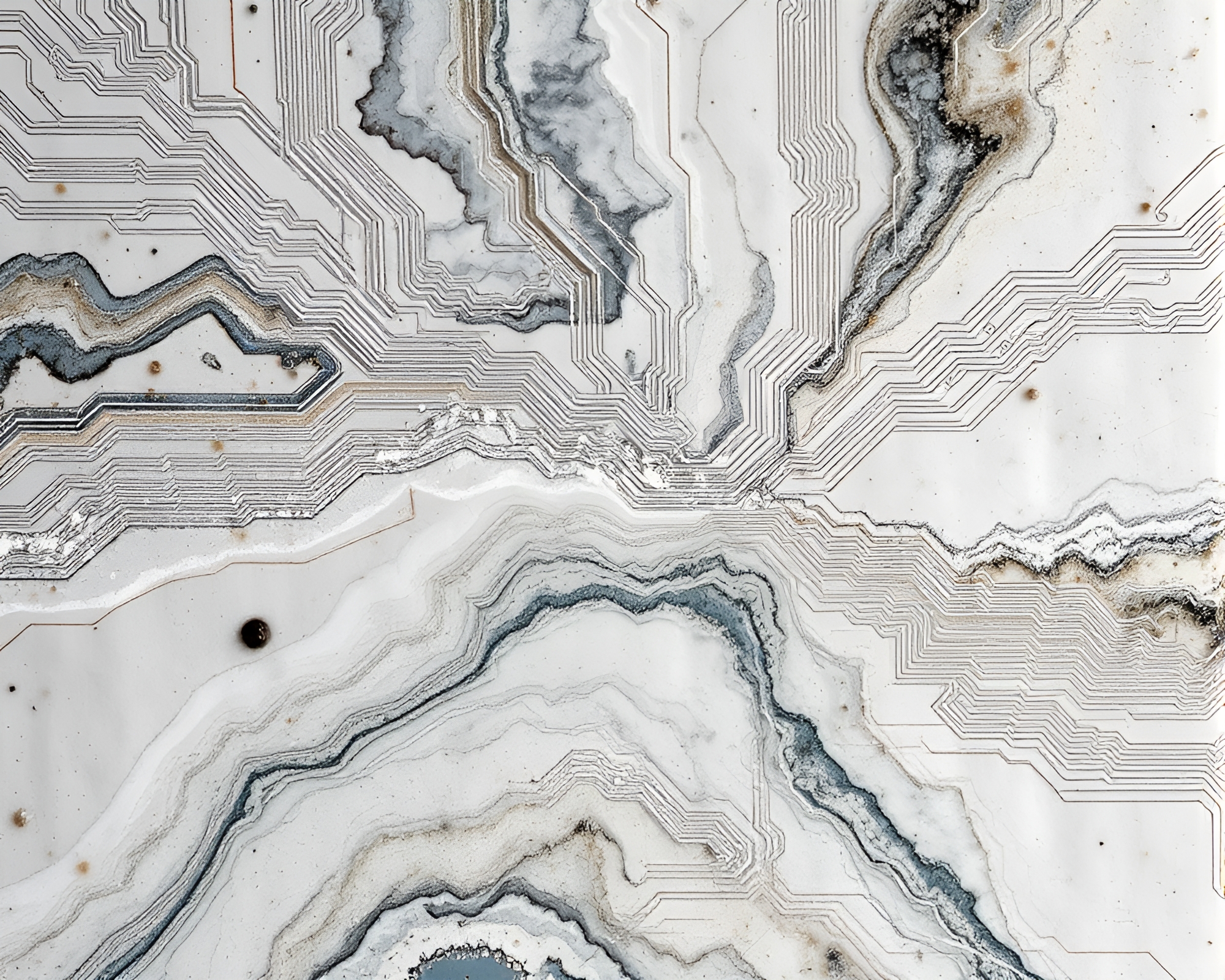 Marble Sculpture amidst Wildlife Watercolor Traces – free AI stock image