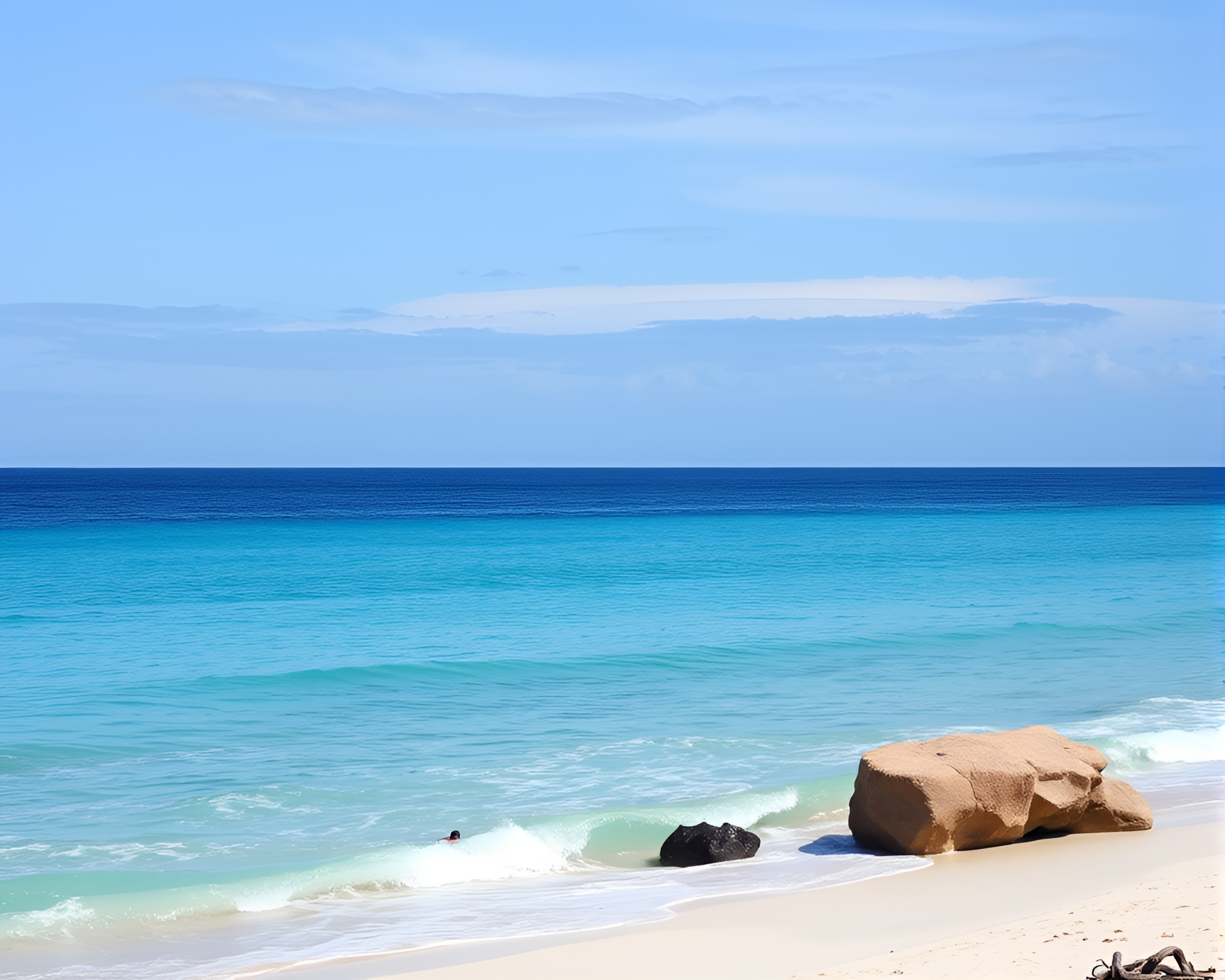 Surreal Beachscape with Off-Center Lighthouse – free AI stock image